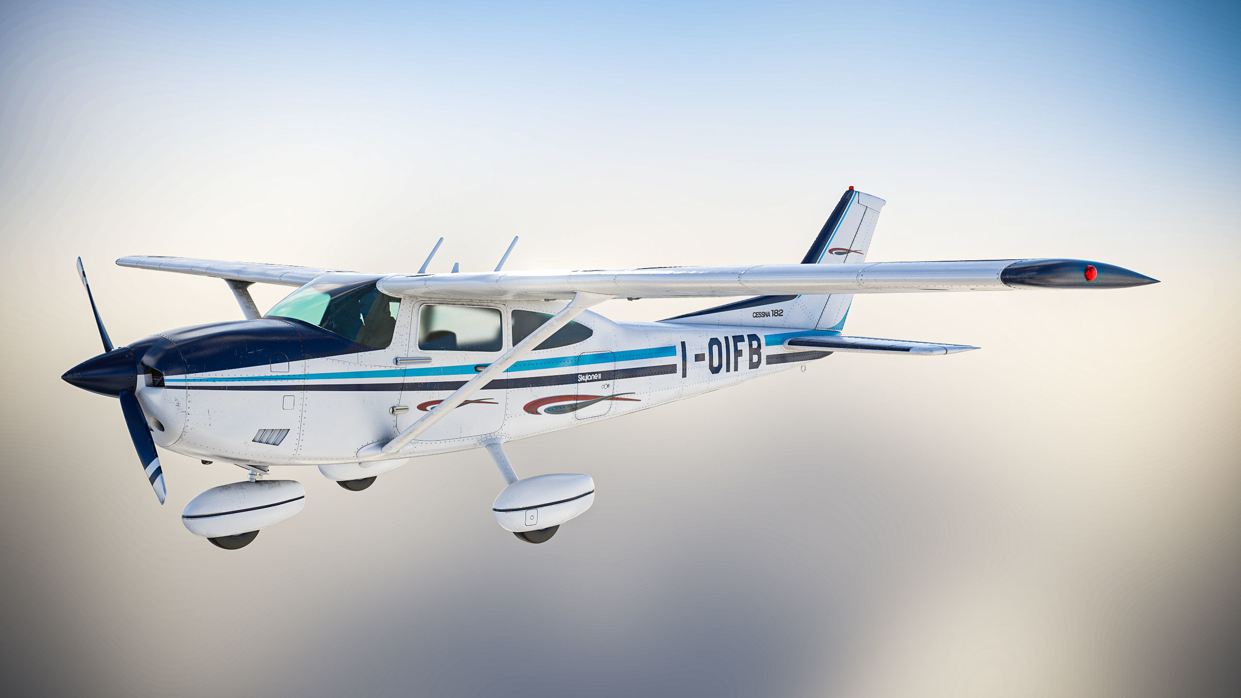 Ultralight Airplane Cessna 182 Skylane Low-poly 3D model_3