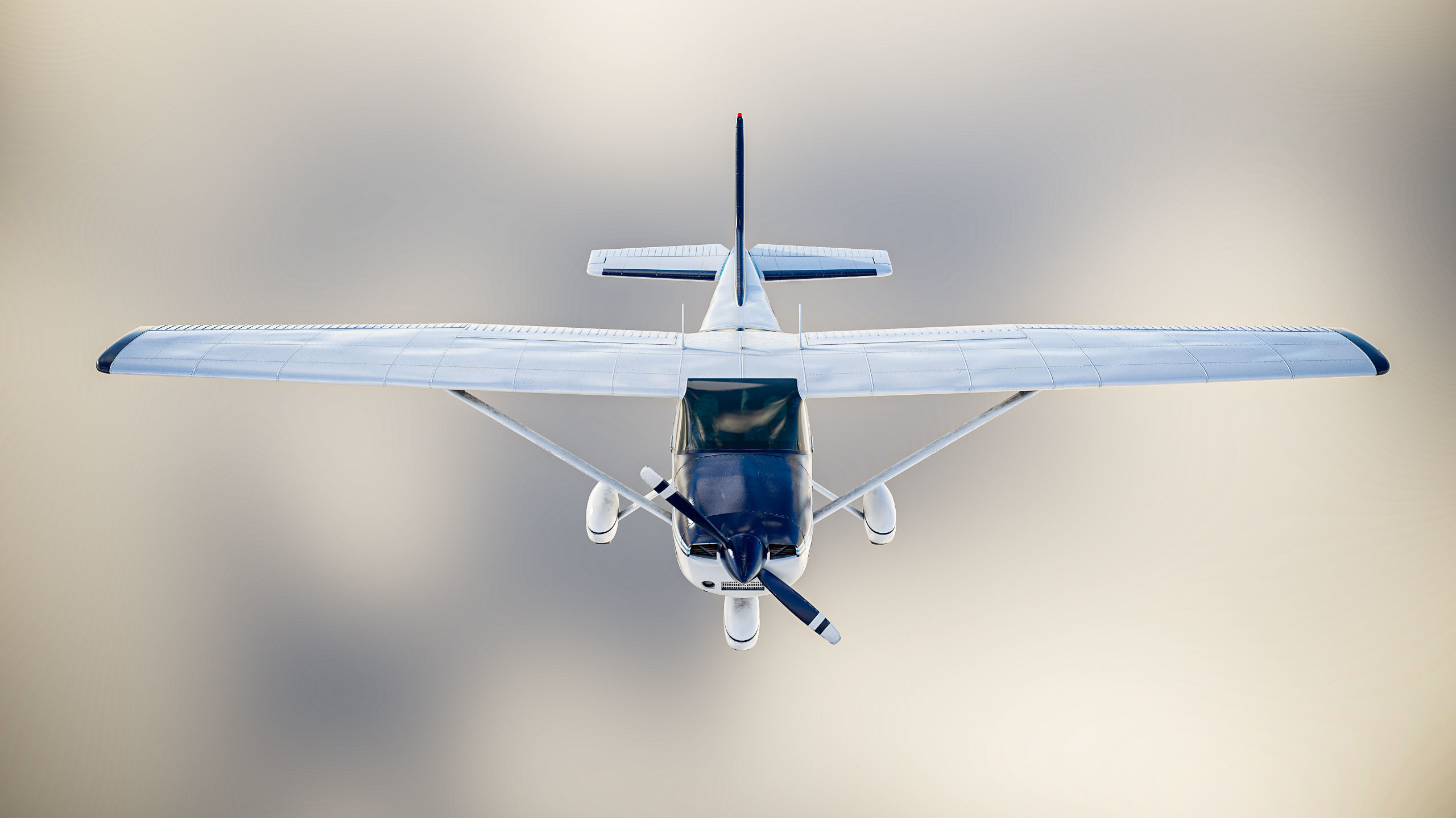 Ultralight Airplane Cessna 182 Skylane Low-poly 3D model_2