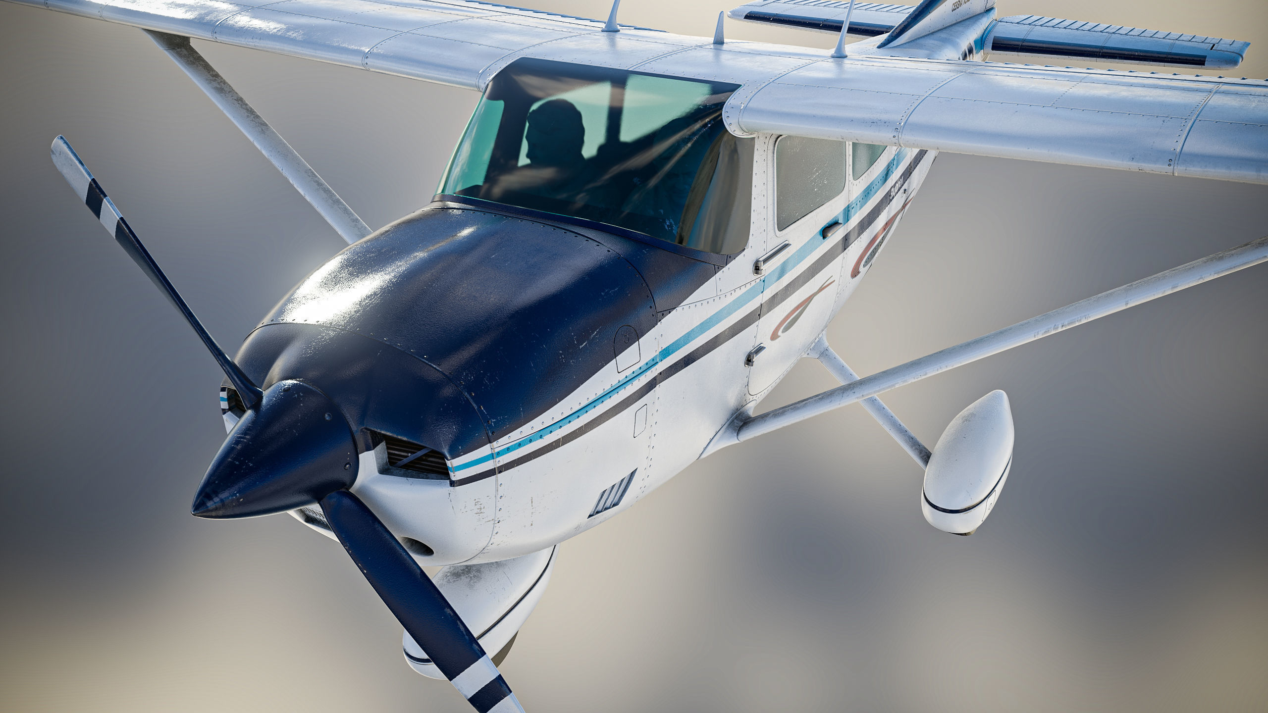 Ultralight Airplane Cessna 182 Skylane Low-poly 3D model_4