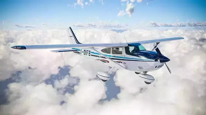 Ultralight Airplane Cessna 182 Skylane Low-poly 3D model