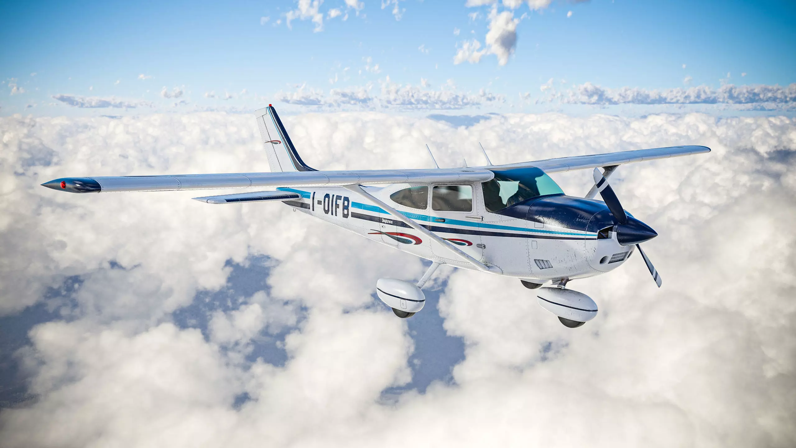Ultralight Airplane Cessna 182 Skylane Low-poly 3D model_0