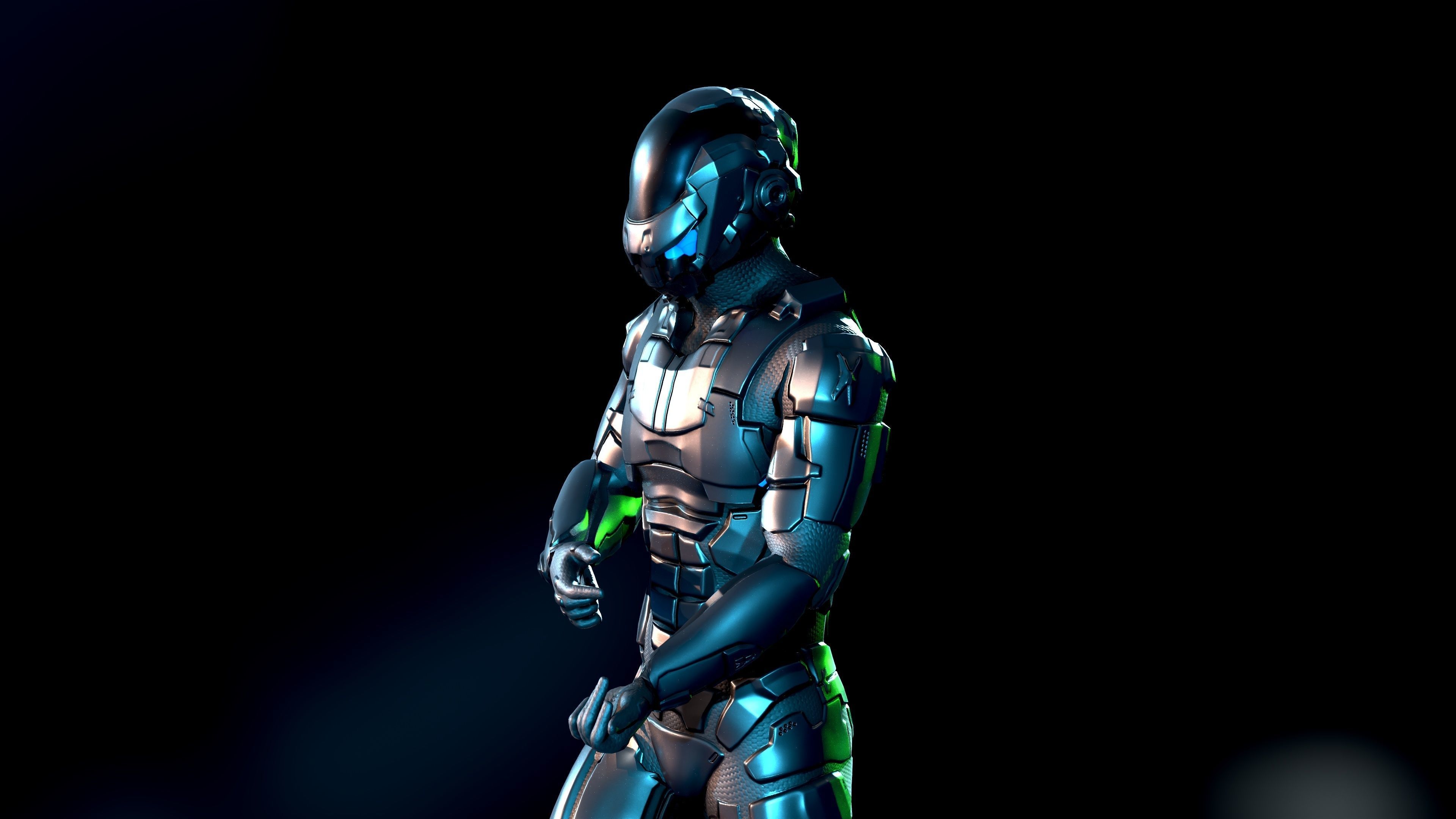Space trooper Low-poly 3D model_7