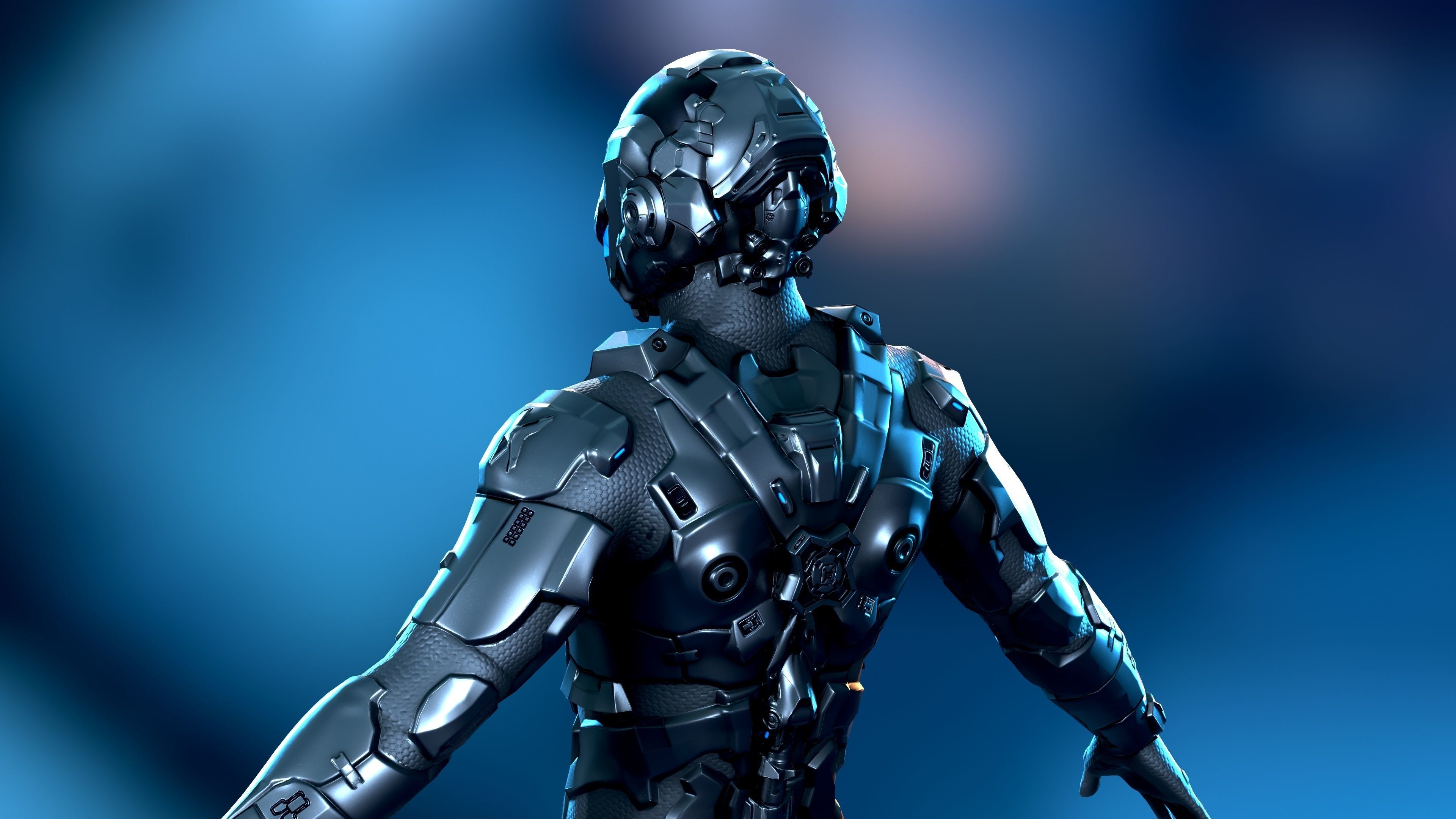 Space trooper Low-poly 3D model_8