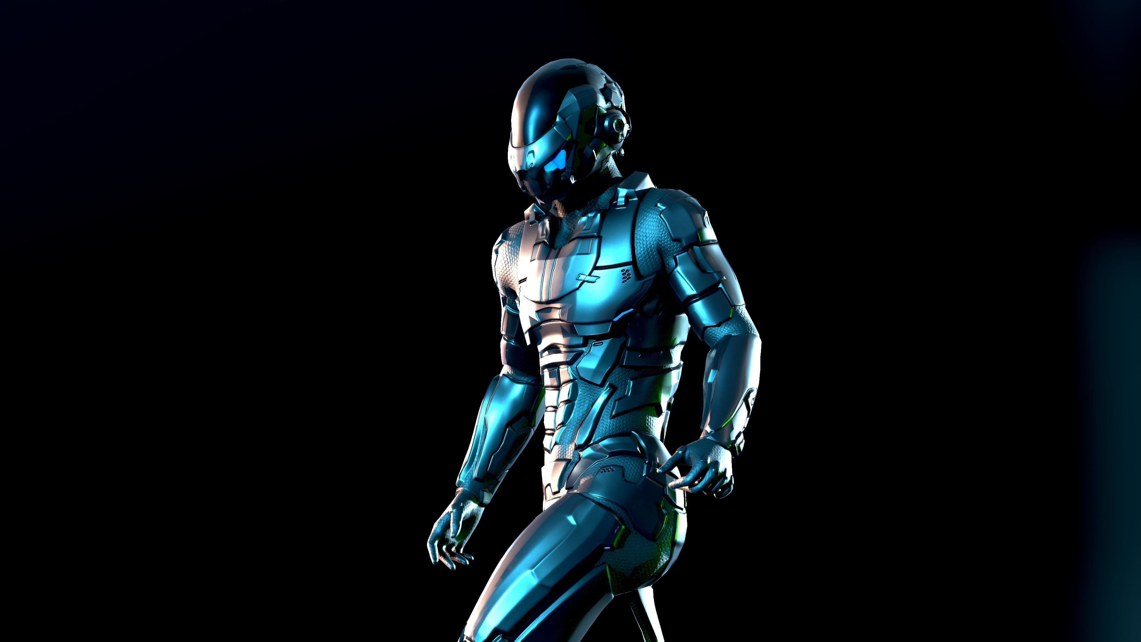 Space trooper Low-poly 3D model_16