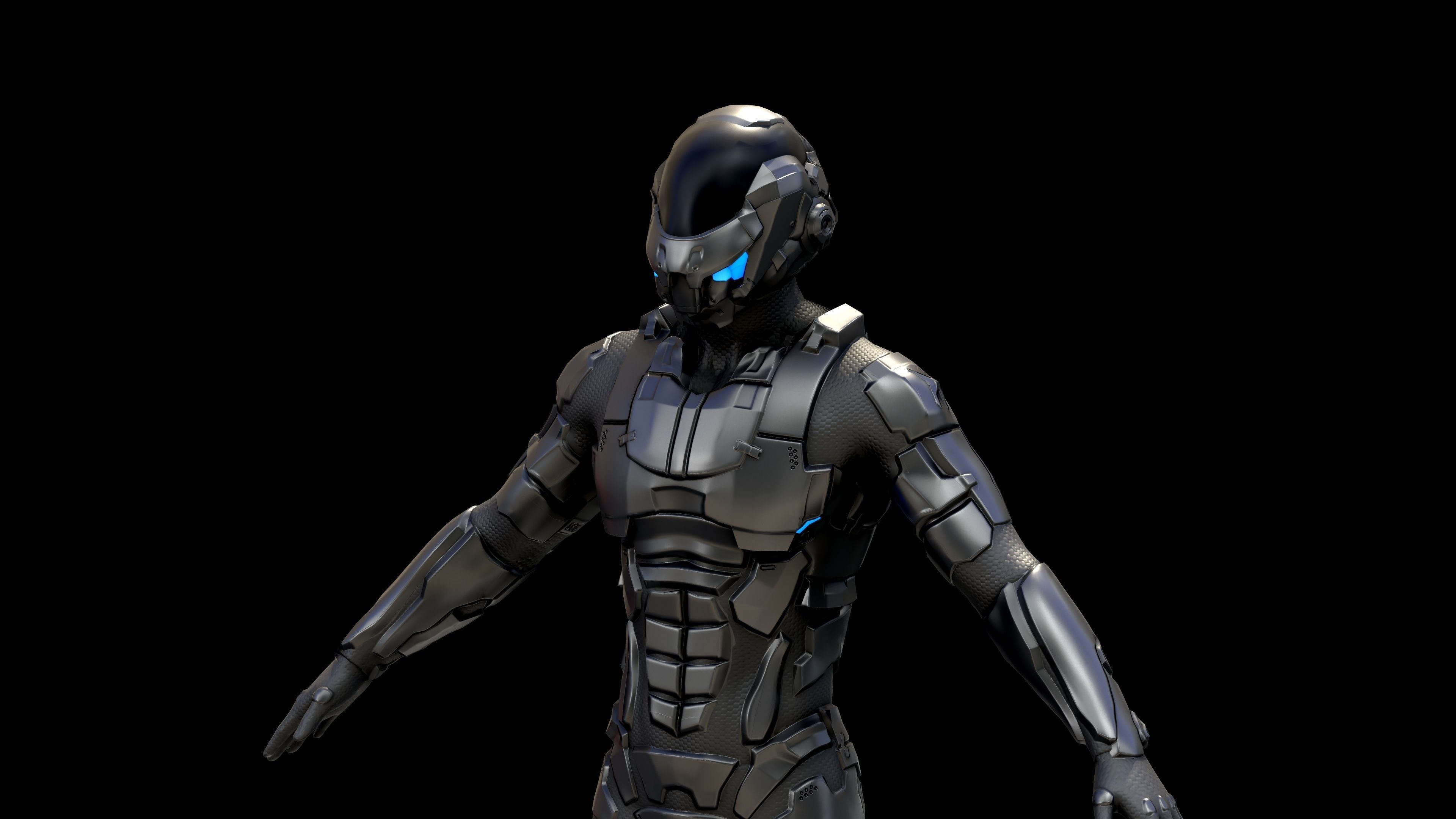 Space trooper Low-poly 3D model_24