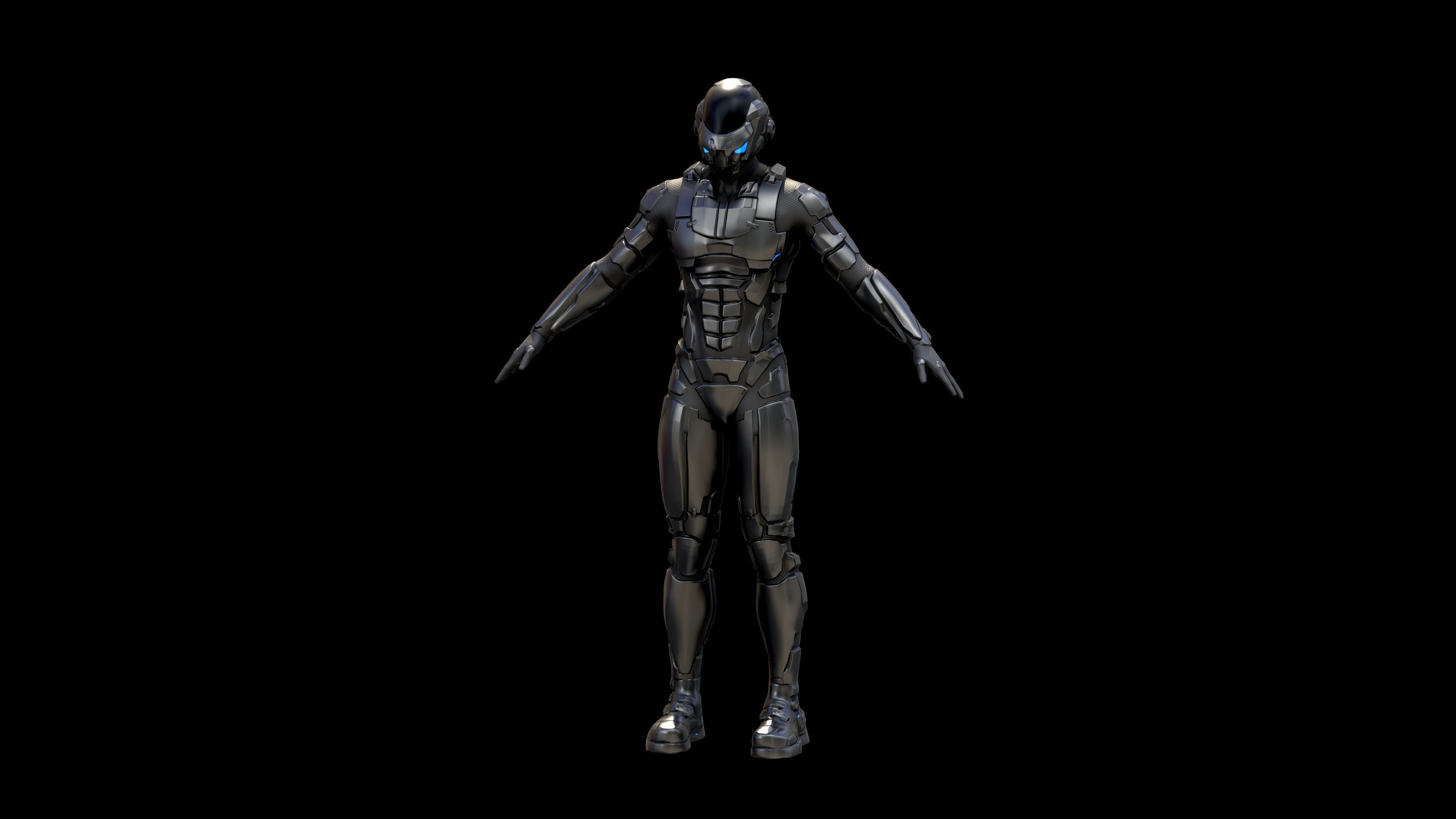 Space trooper Low-poly 3D model_19