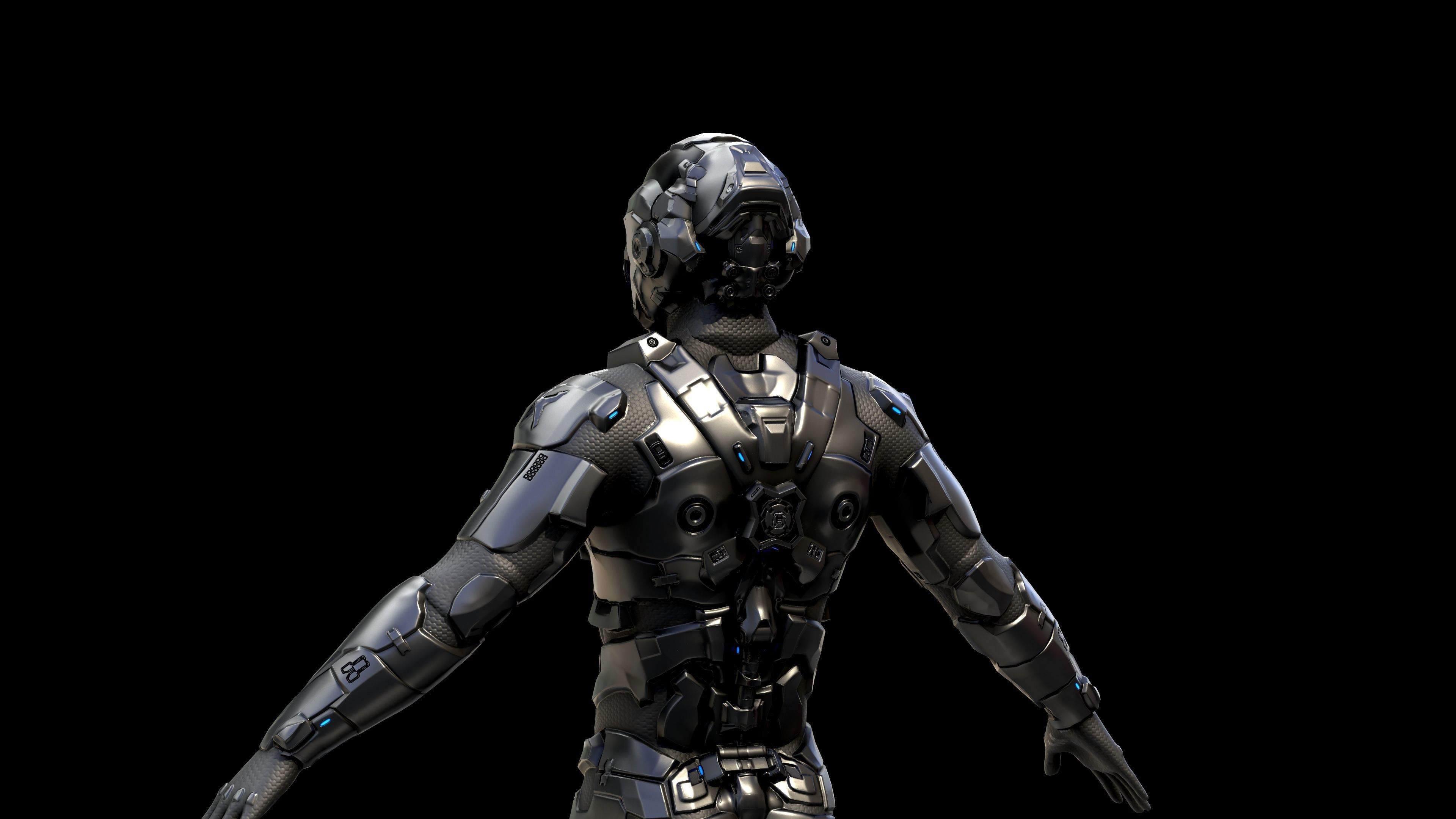 Space trooper Low-poly 3D model_23