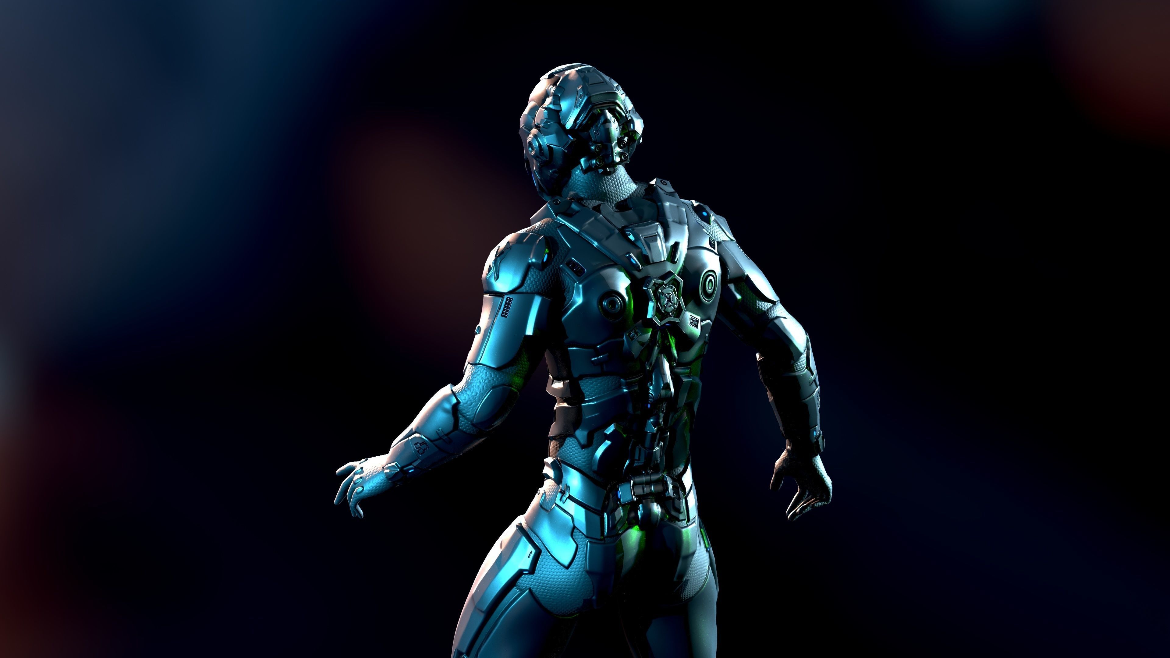 Space trooper Low-poly 3D model_18