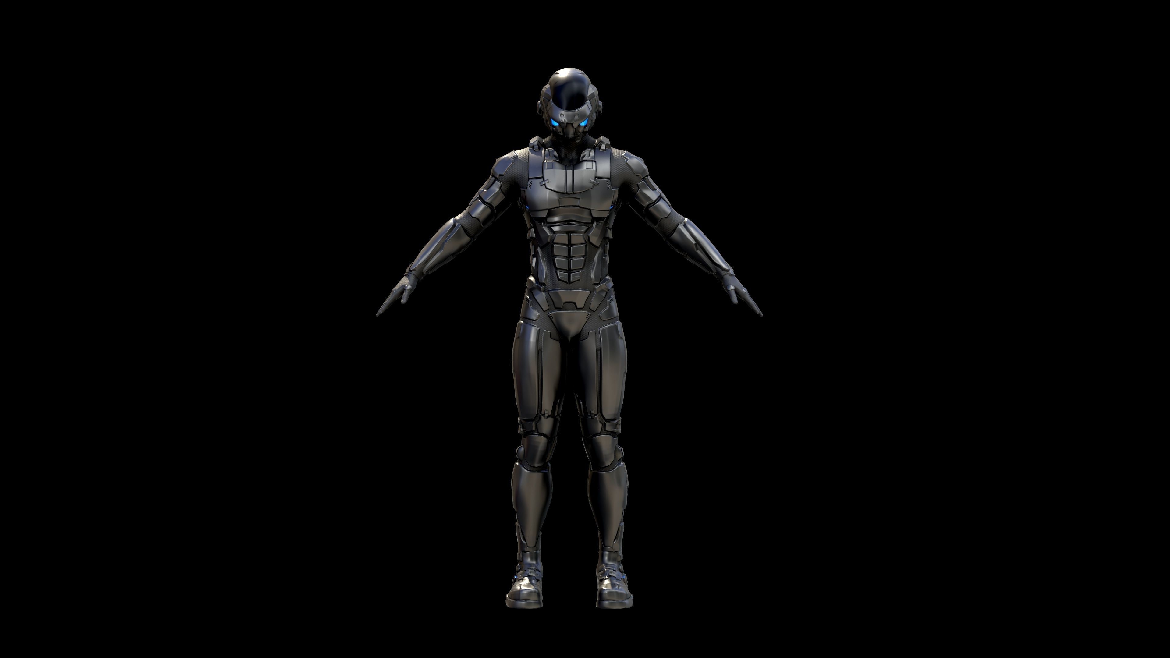Space trooper Low-poly 3D model_21