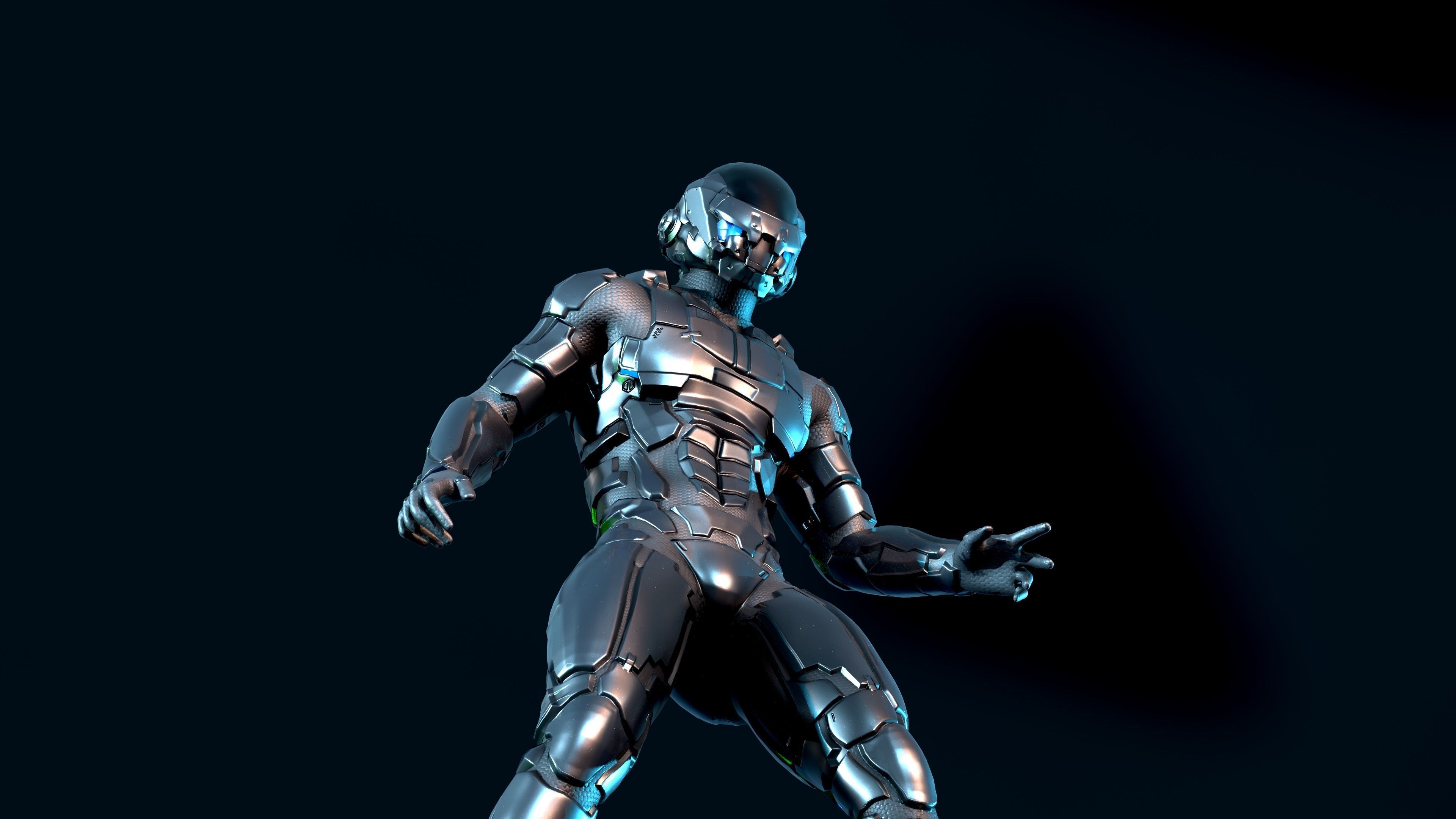 Space trooper Low-poly 3D model_6