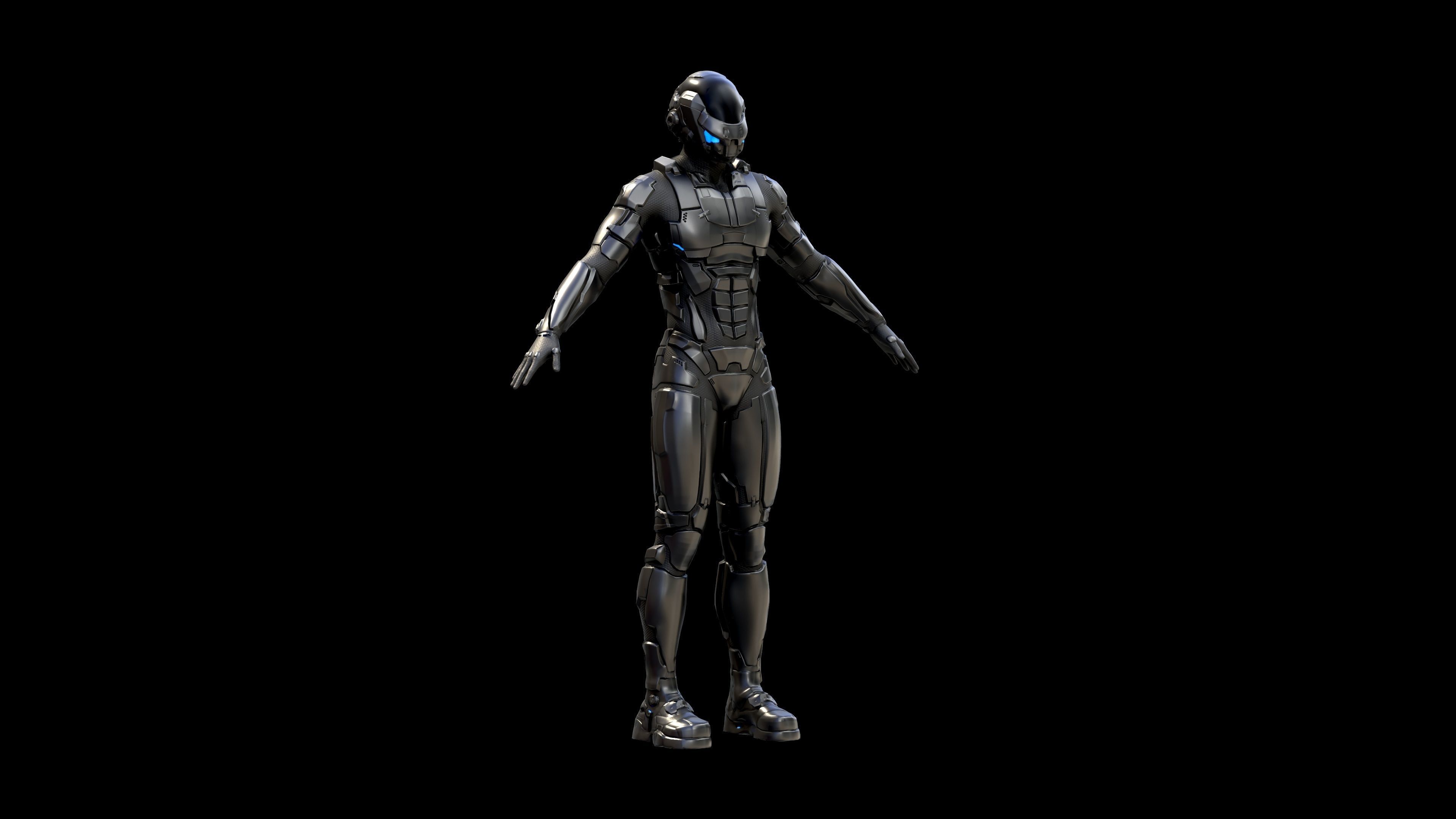 Space trooper Low-poly 3D model_20