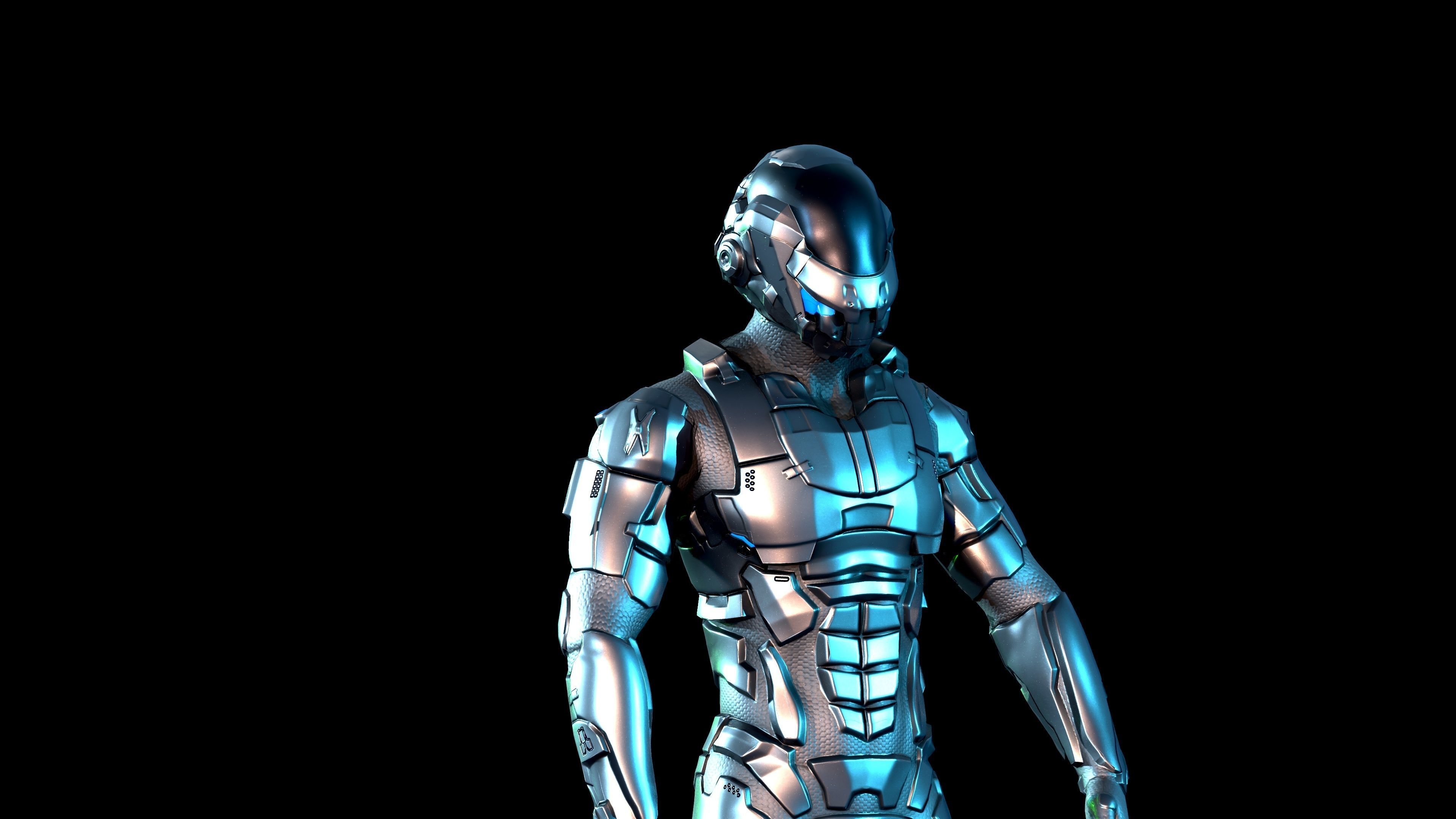 Space trooper Low-poly 3D model_9