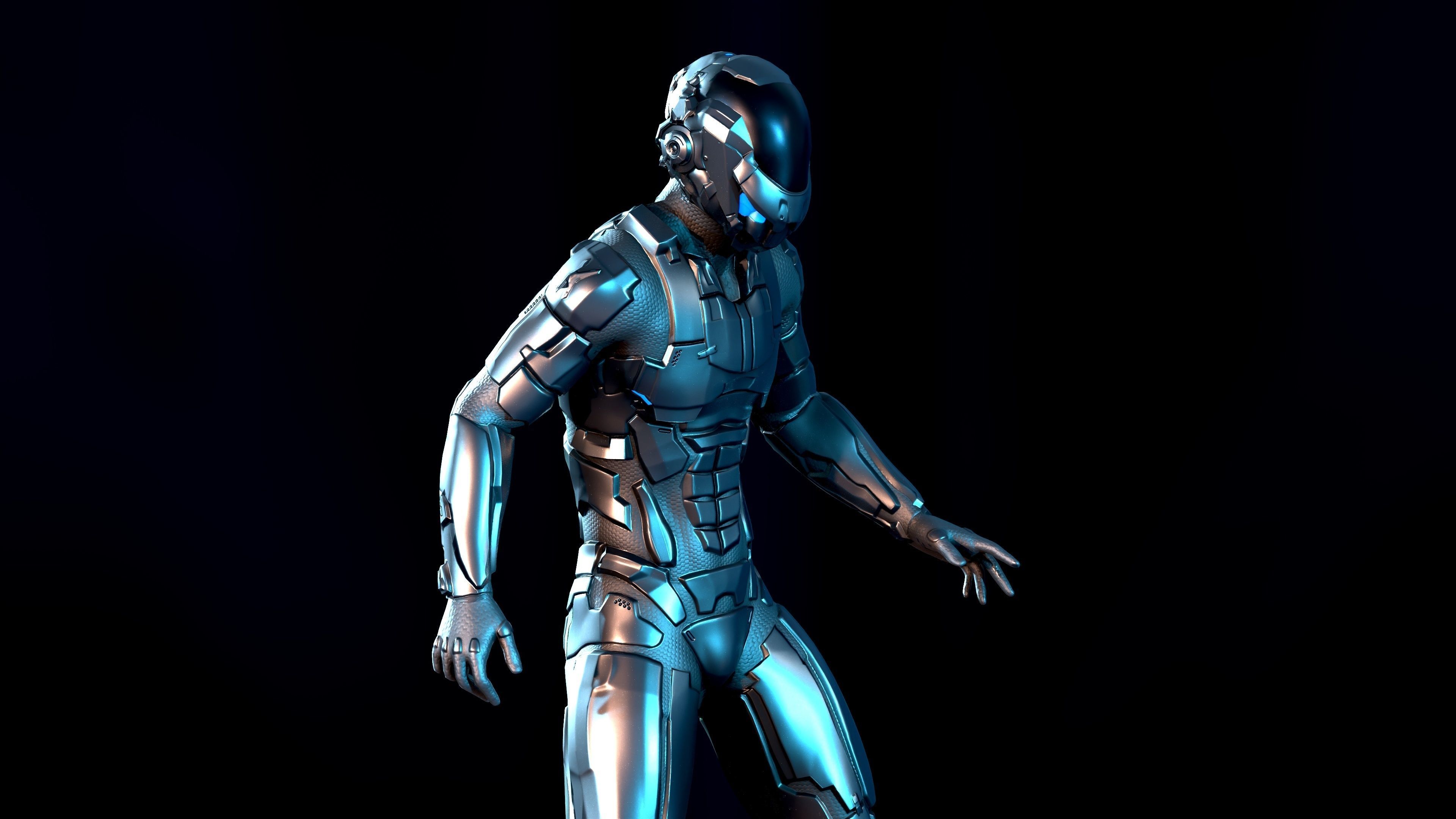 Space trooper Low-poly 3D model_17