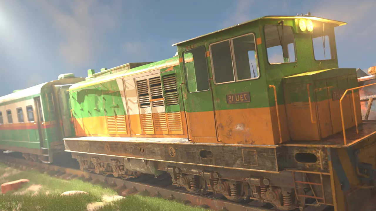 UG Train Low-poly 3D model_0