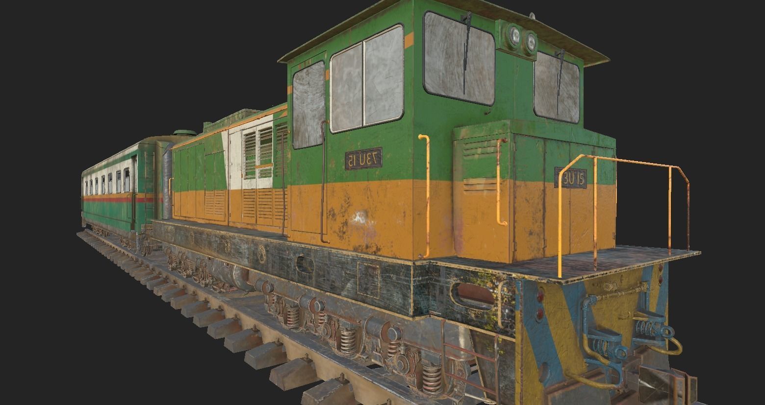 UG Train Low-poly 3D model_3