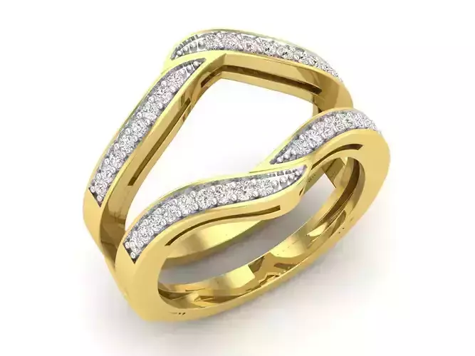 Diamond jewelry ring guard for woman