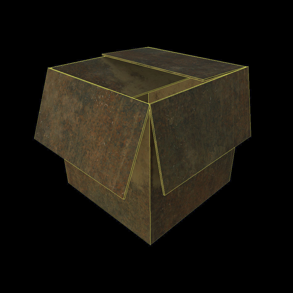 Dirty Cardboard Box Prop Low-poly 3D model_2