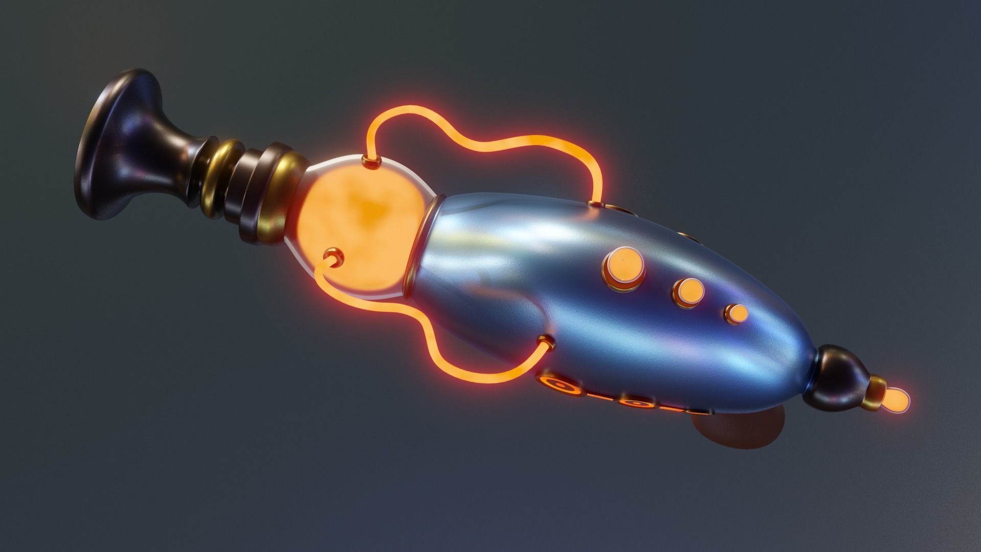 Sci-Fi Gun Low-poly 3D model_3