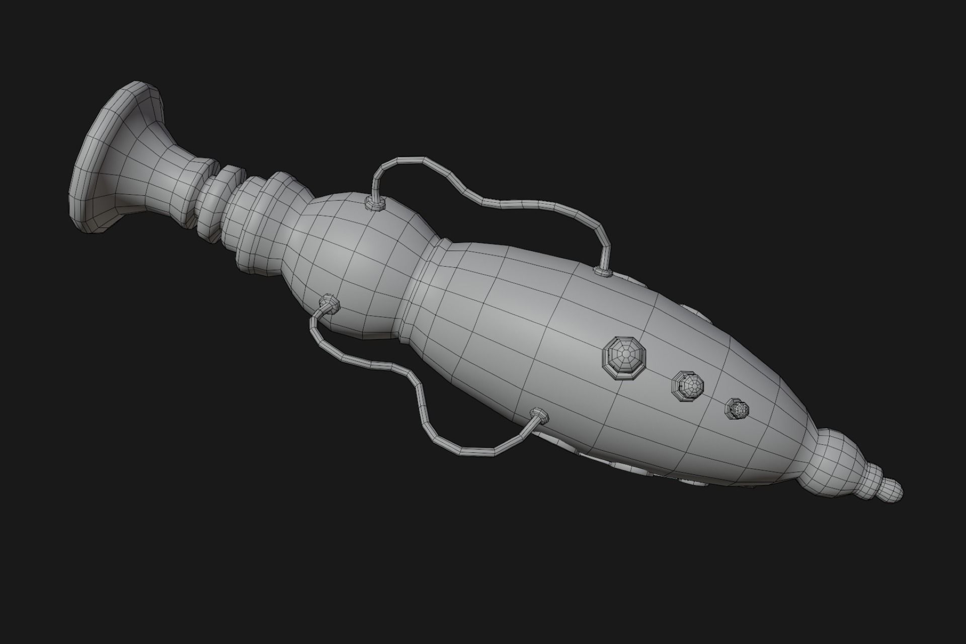 Sci-Fi Gun Low-poly 3D model_10