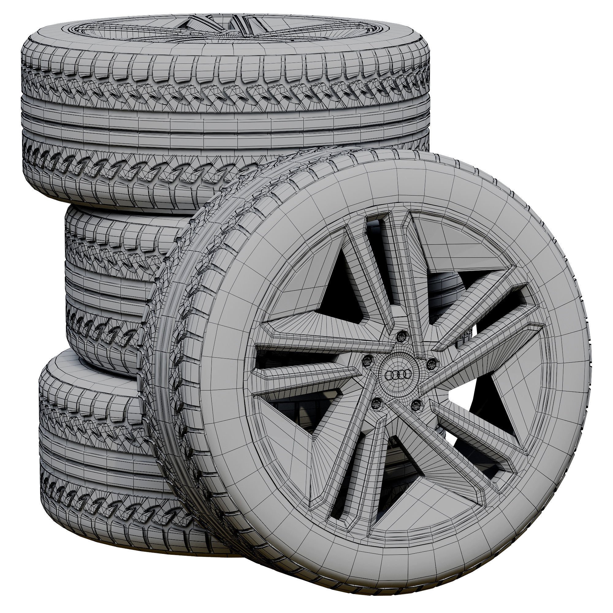 Audi wheels 3D model_4