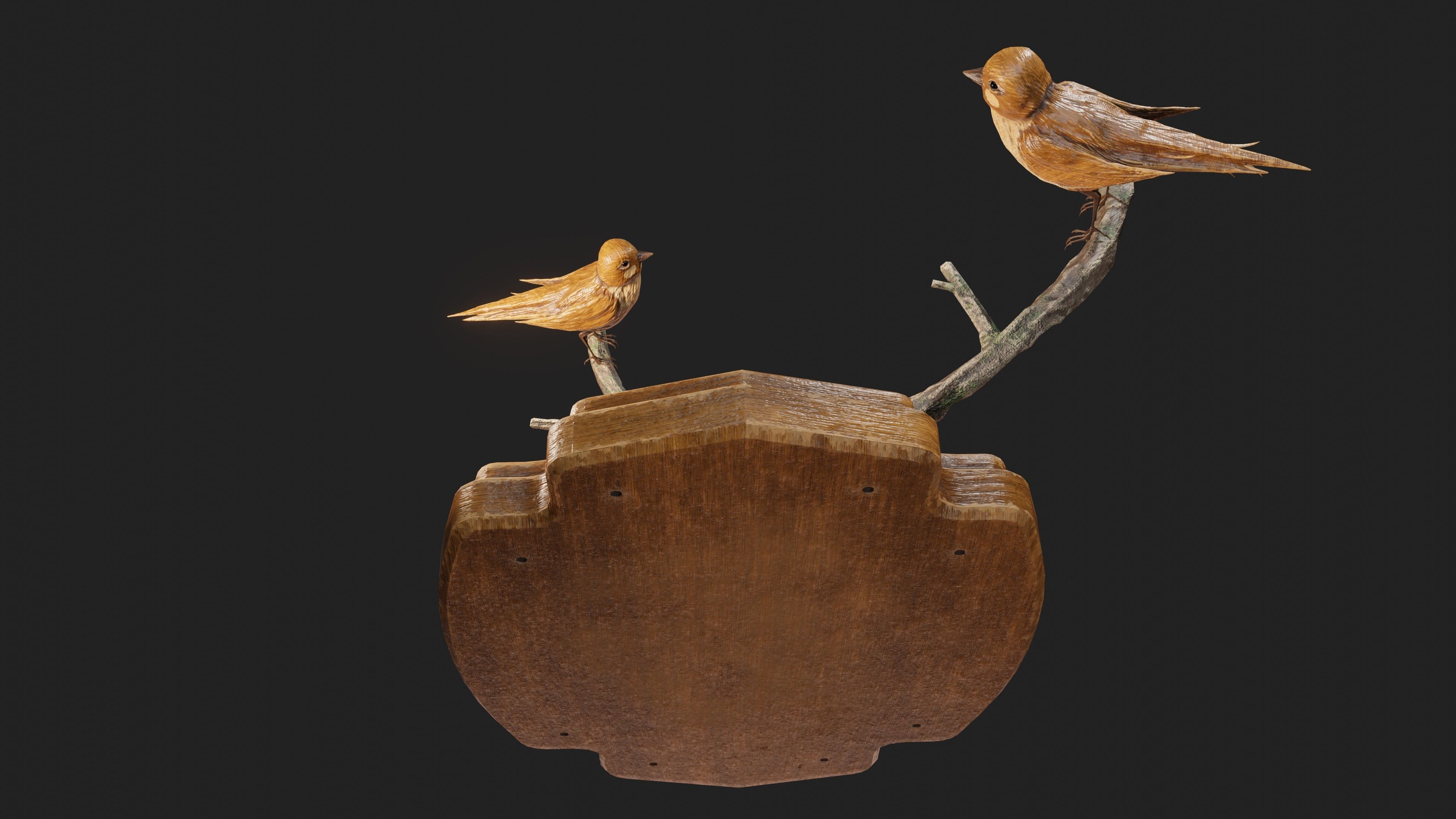 Stuffed Bird Wall Decoration  Low-poly 3D model_25