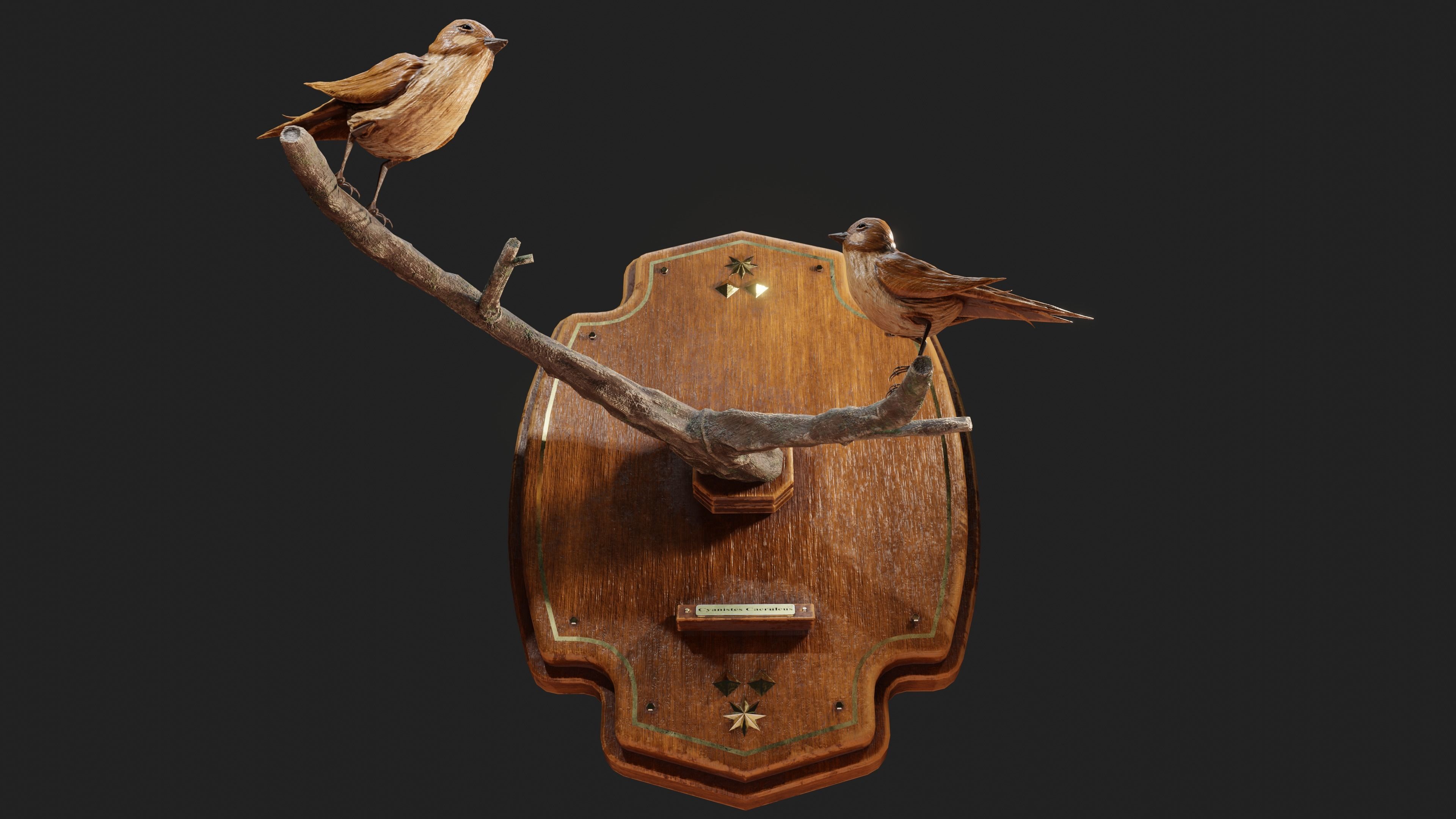 Stuffed Bird Wall Decoration  Low-poly 3D model_21