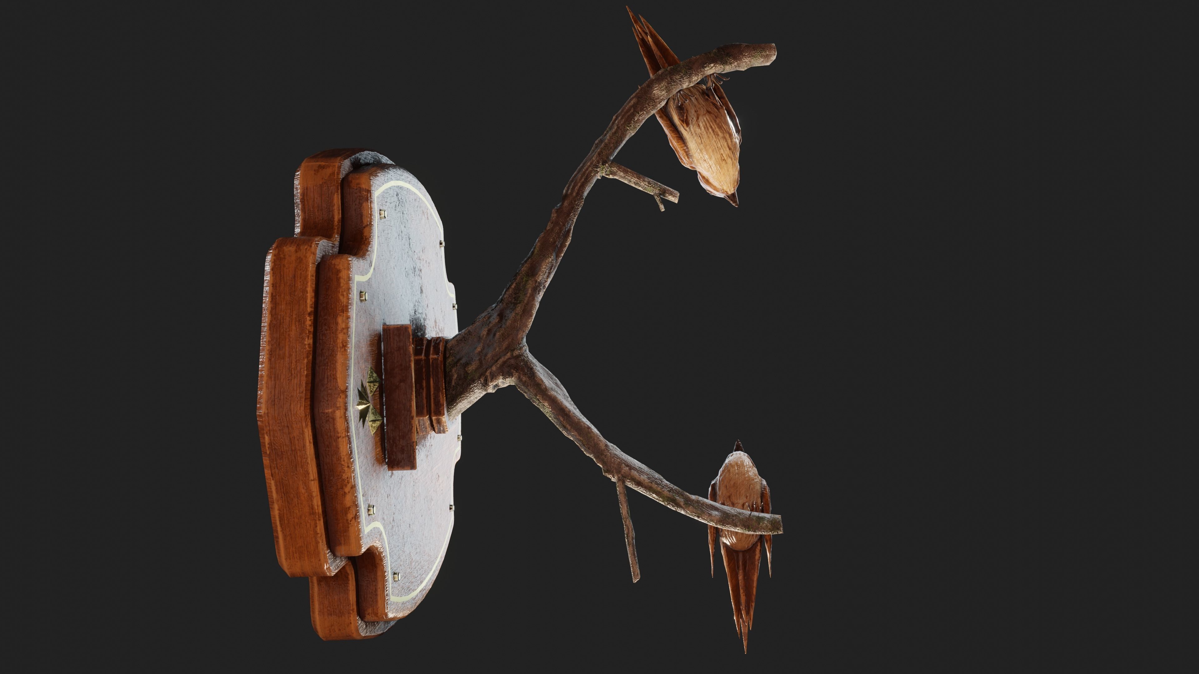 Stuffed Bird Wall Decoration  Low-poly 3D model_11