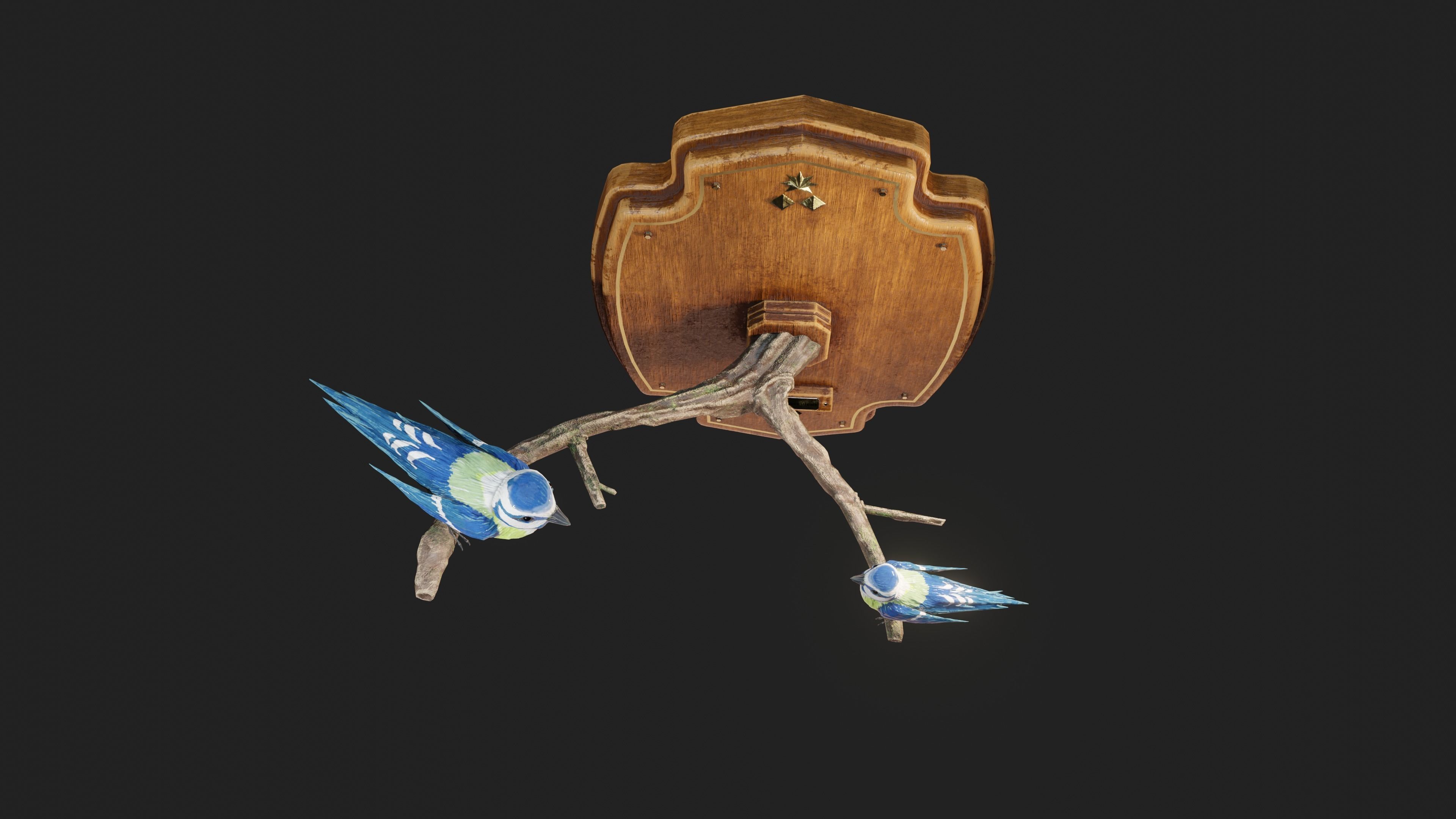 Stuffed Bird Wall Decoration  Low-poly 3D model_16