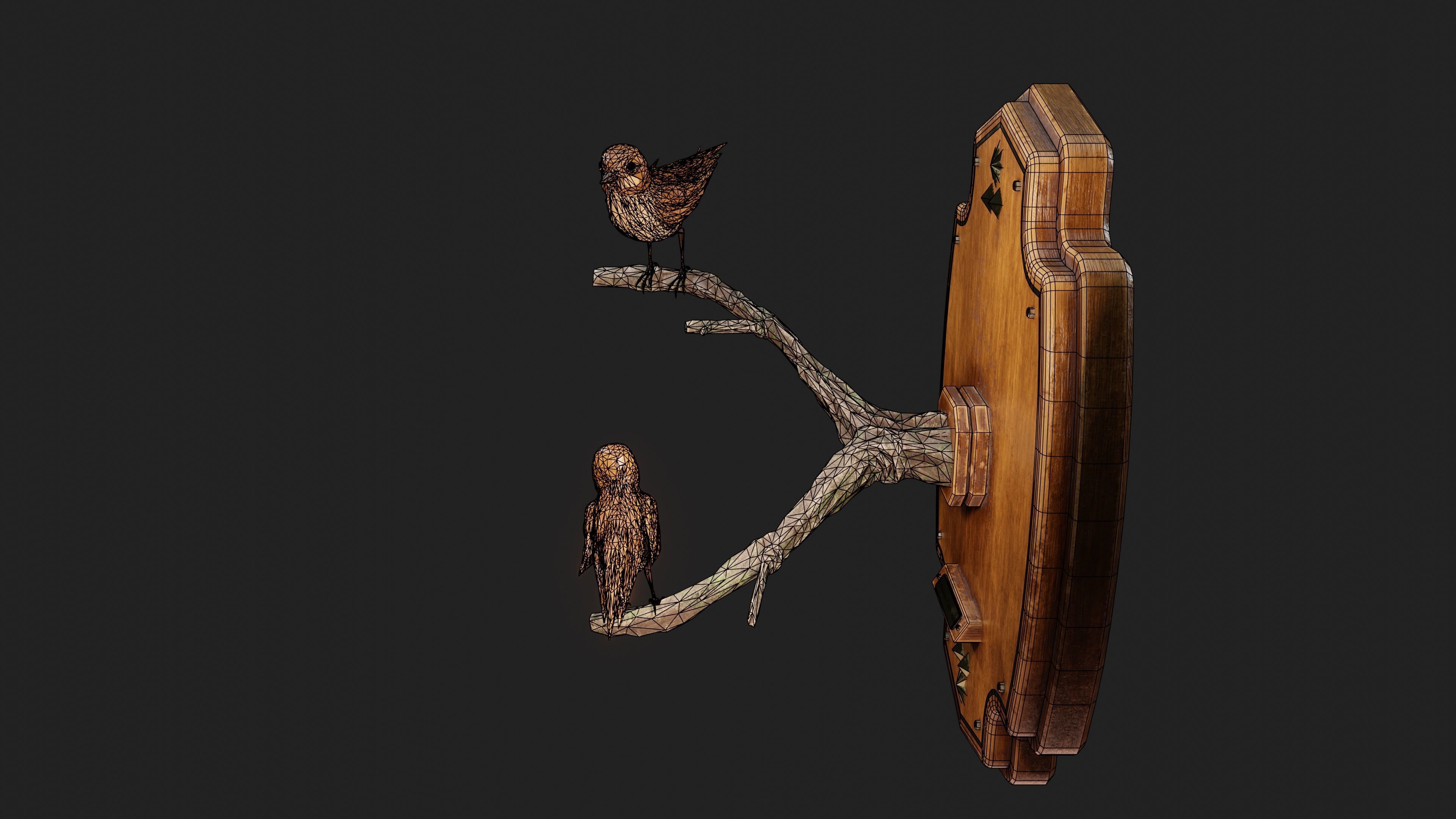 Stuffed Bird Wall Decoration  Low-poly 3D model_36