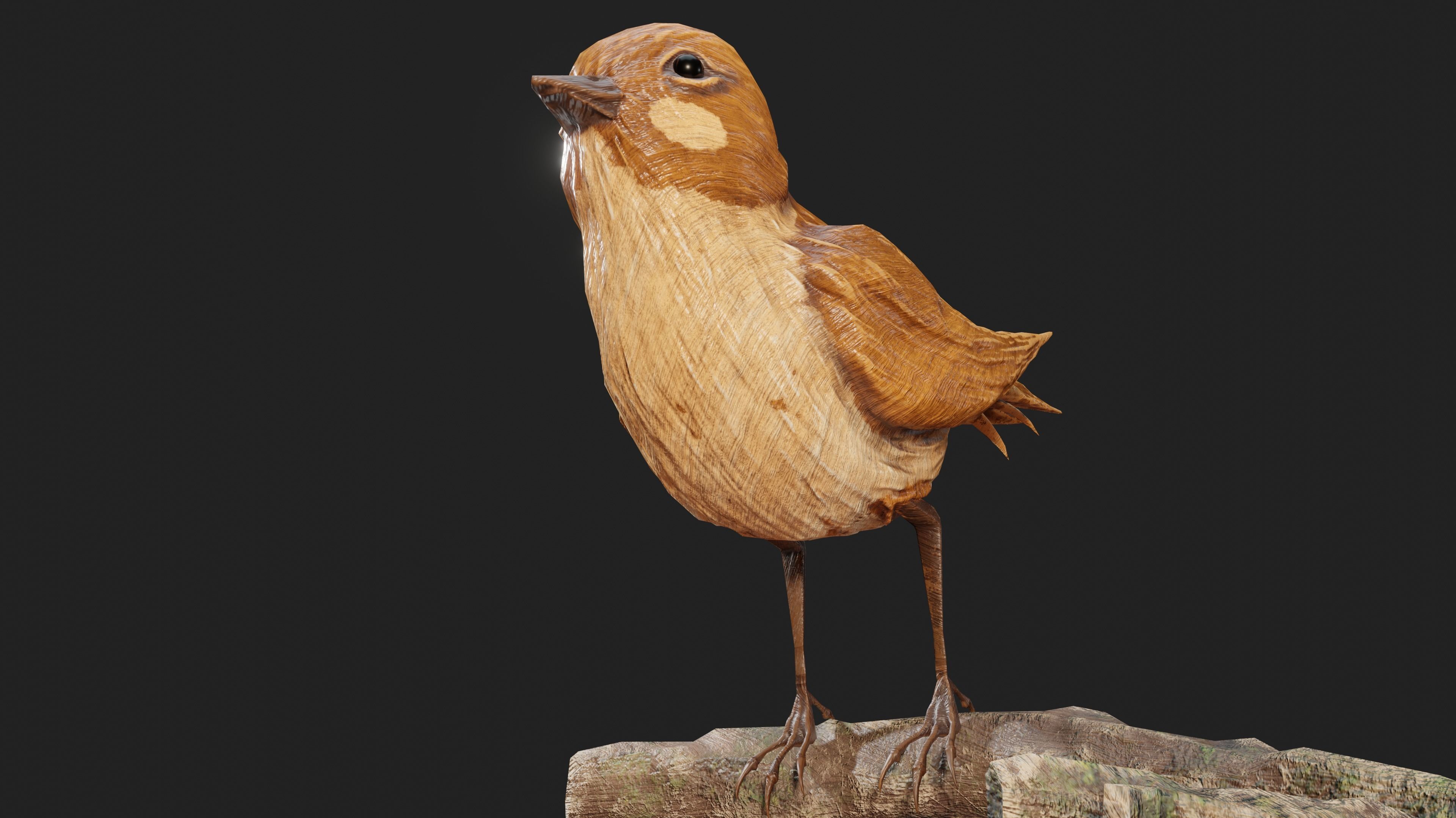Stuffed Bird Wall Decoration  Low-poly 3D model_32