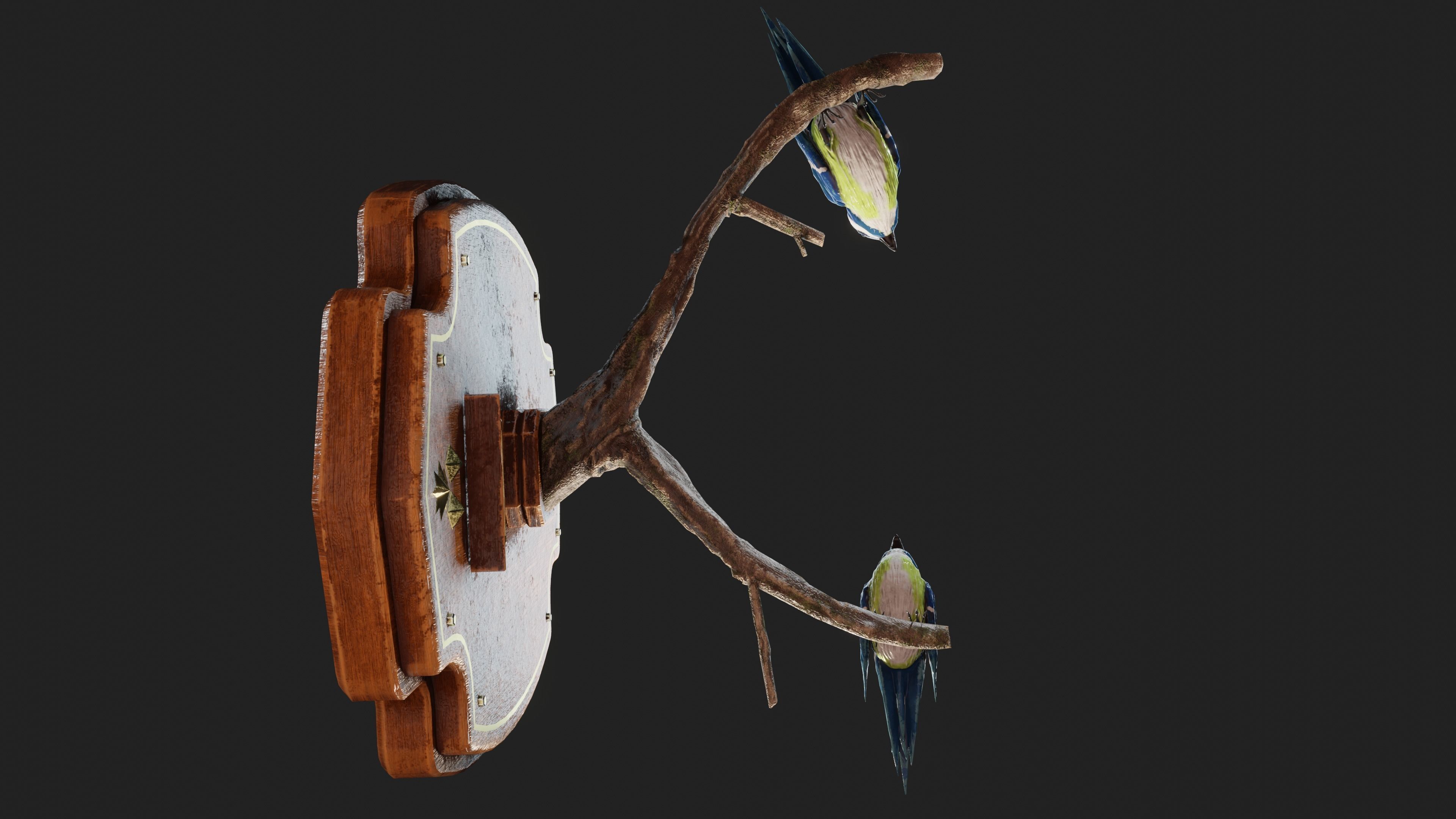 Stuffed Bird Wall Decoration  Low-poly 3D model_10