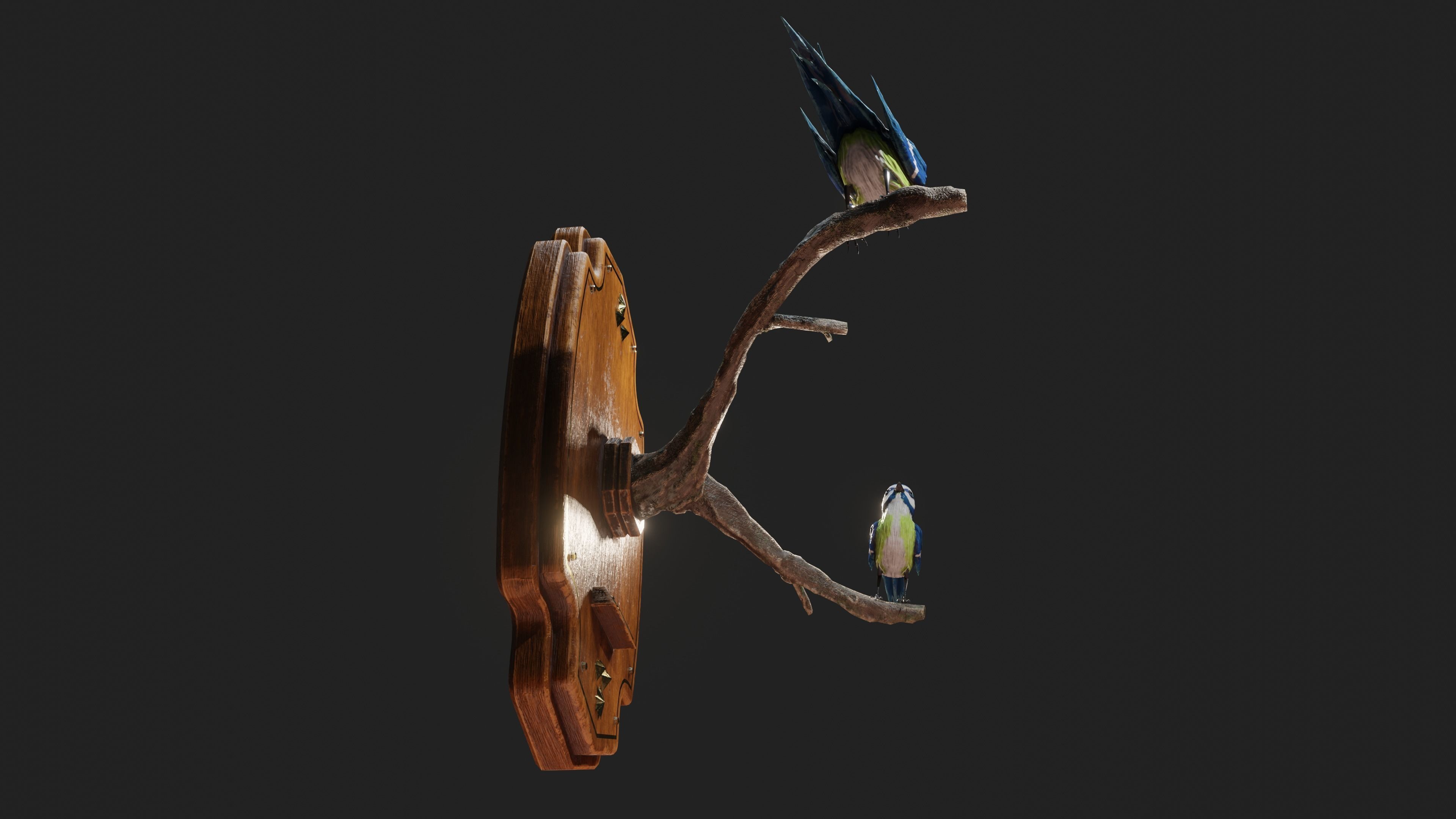 Stuffed Bird Wall Decoration  Low-poly 3D model_22