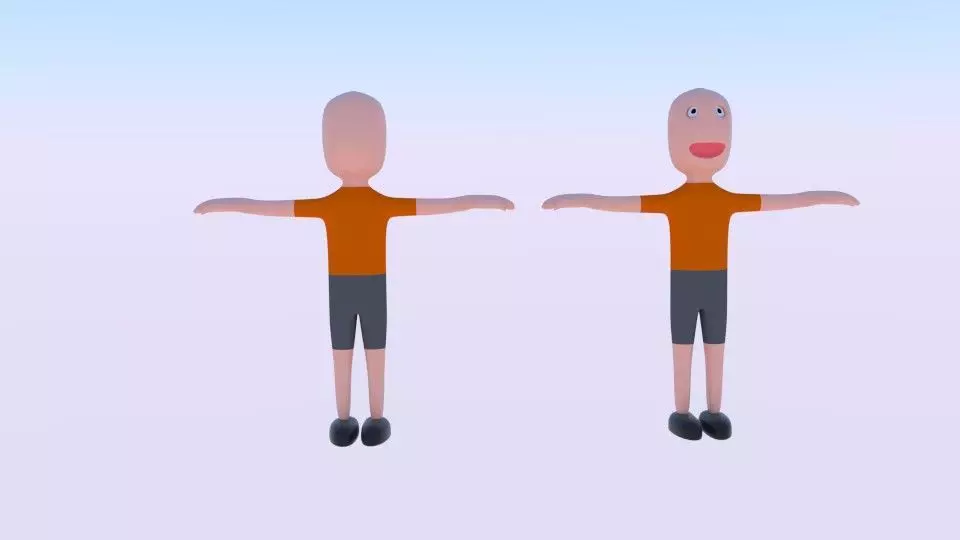 Soccer Player Toon Short Base Low-poly 3D model_0