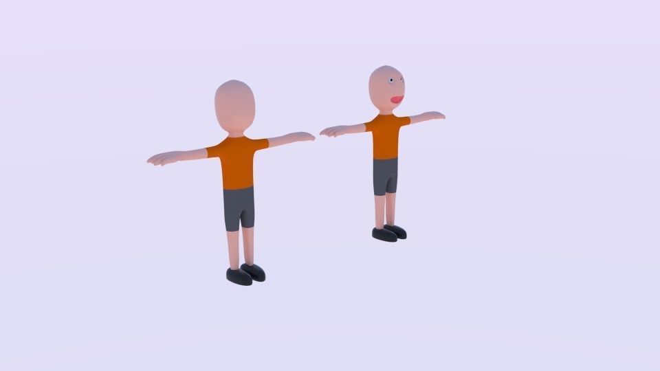 Soccer Player Toon Short Base Low-poly 3D model_3