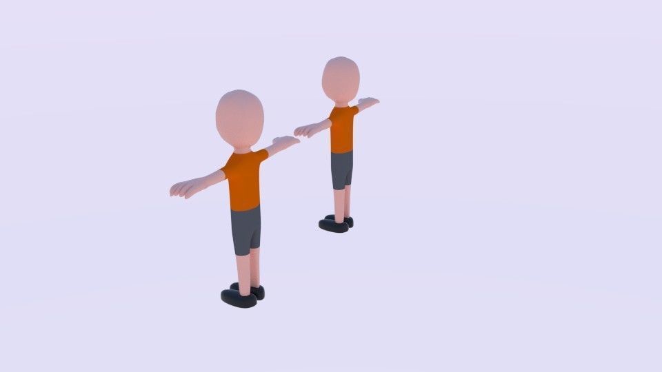 Soccer Player Toon Short Base Low-poly 3D model_2