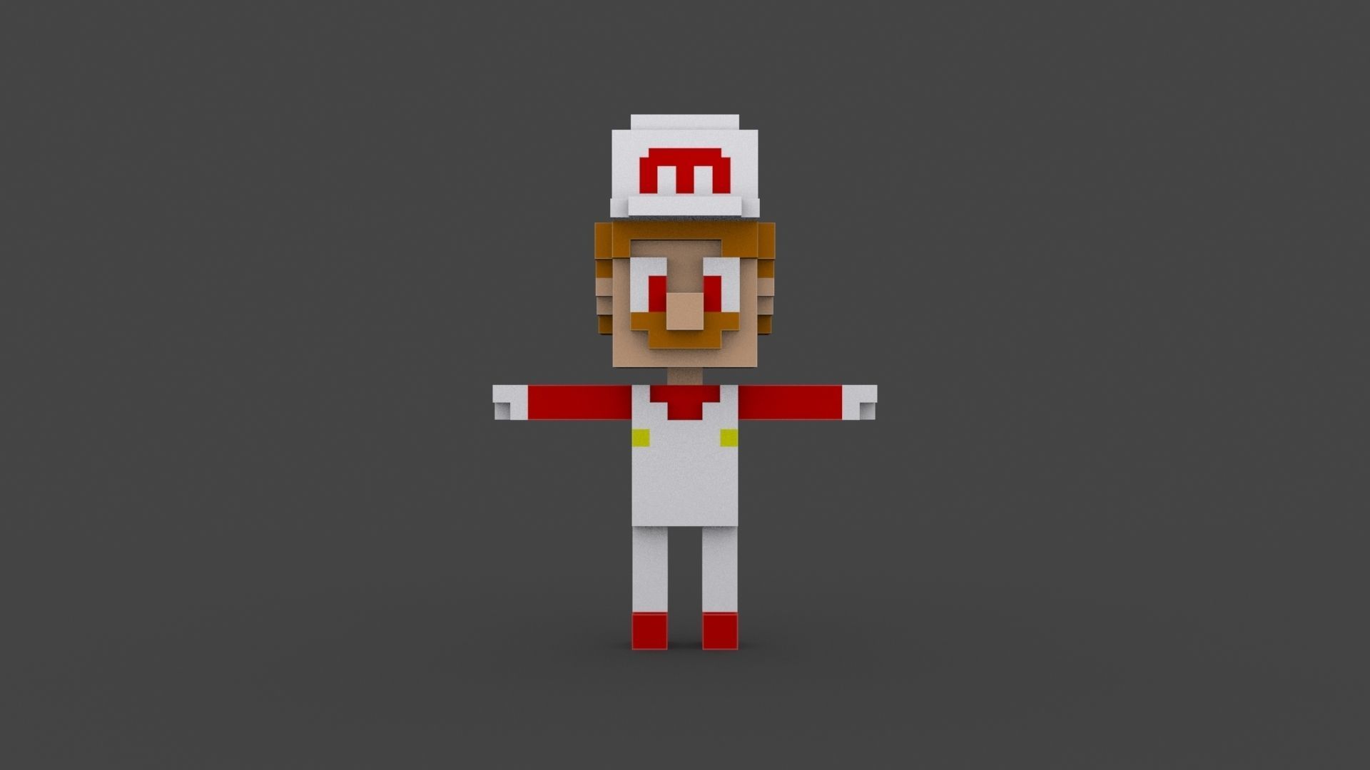 BROS-004 Mario Low-poly 3D model_3