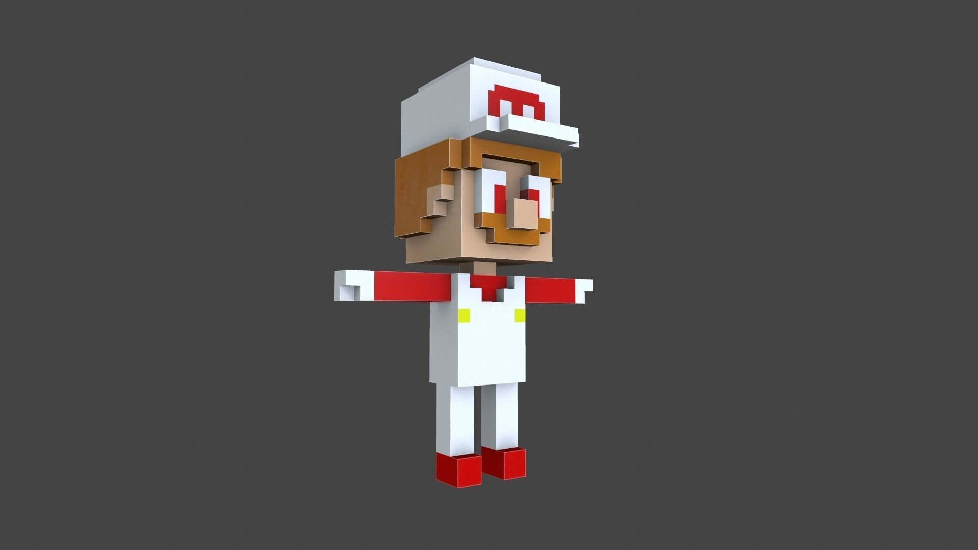 BROS-004 Mario Low-poly 3D model_2