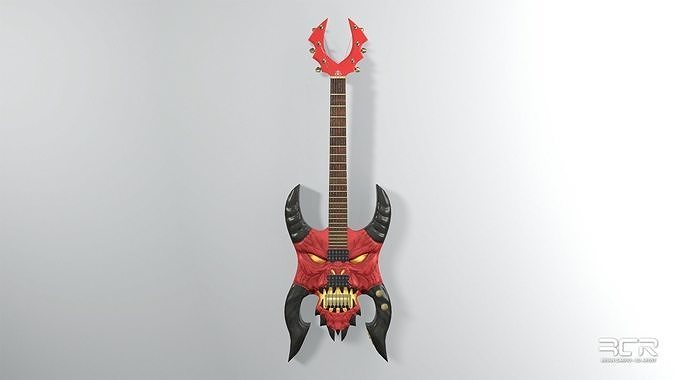 Diablo Guitar - Custom Electric Guitar Low-poly 3D model
