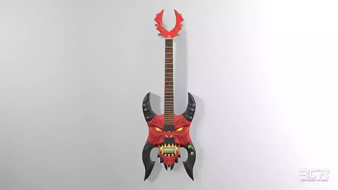 Diablo Guitar - Custom Electric Guitar Low-poly 3D model