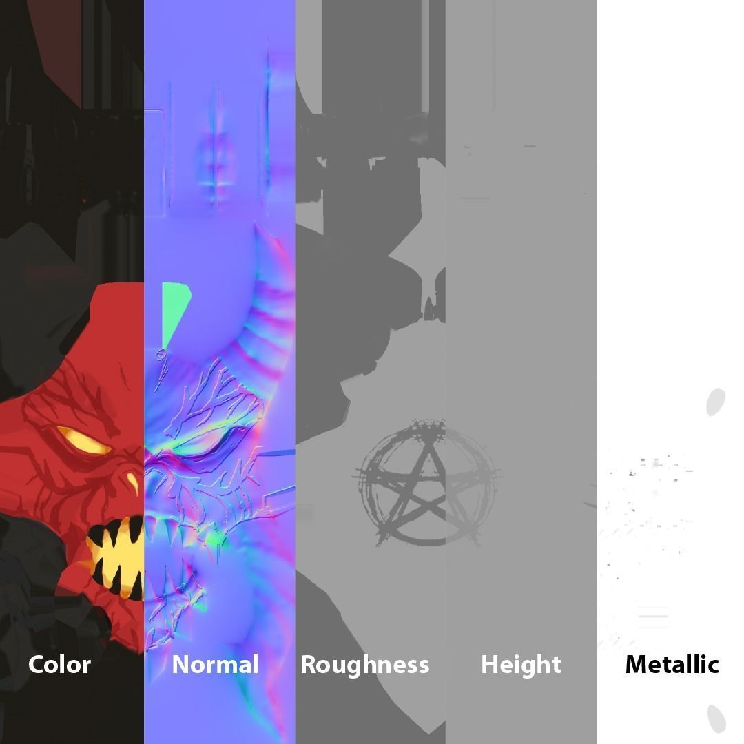 Diablo Guitar - Custom Electric Guitar Low-poly 3D model_12