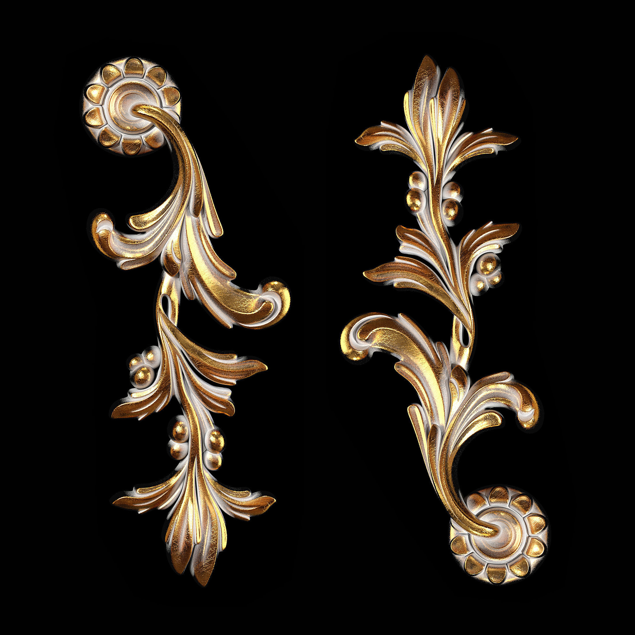 Classic carved 047 3D model_3