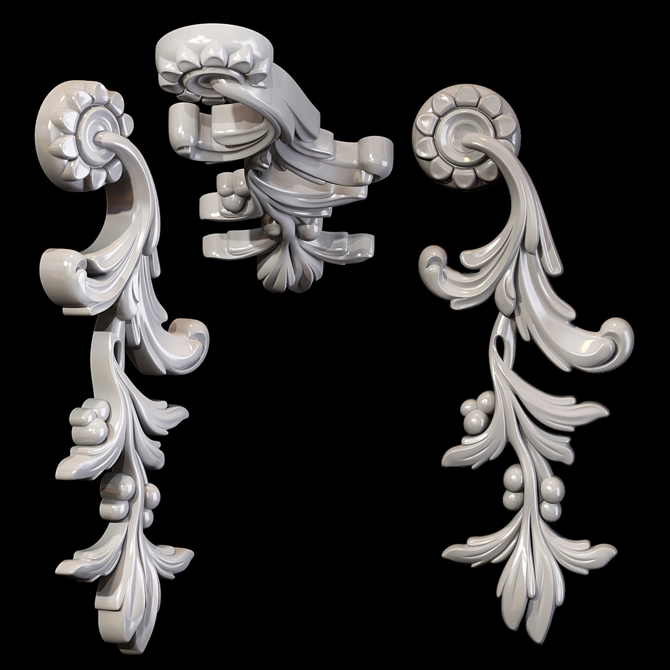 Classic carved 047 3D model_6
