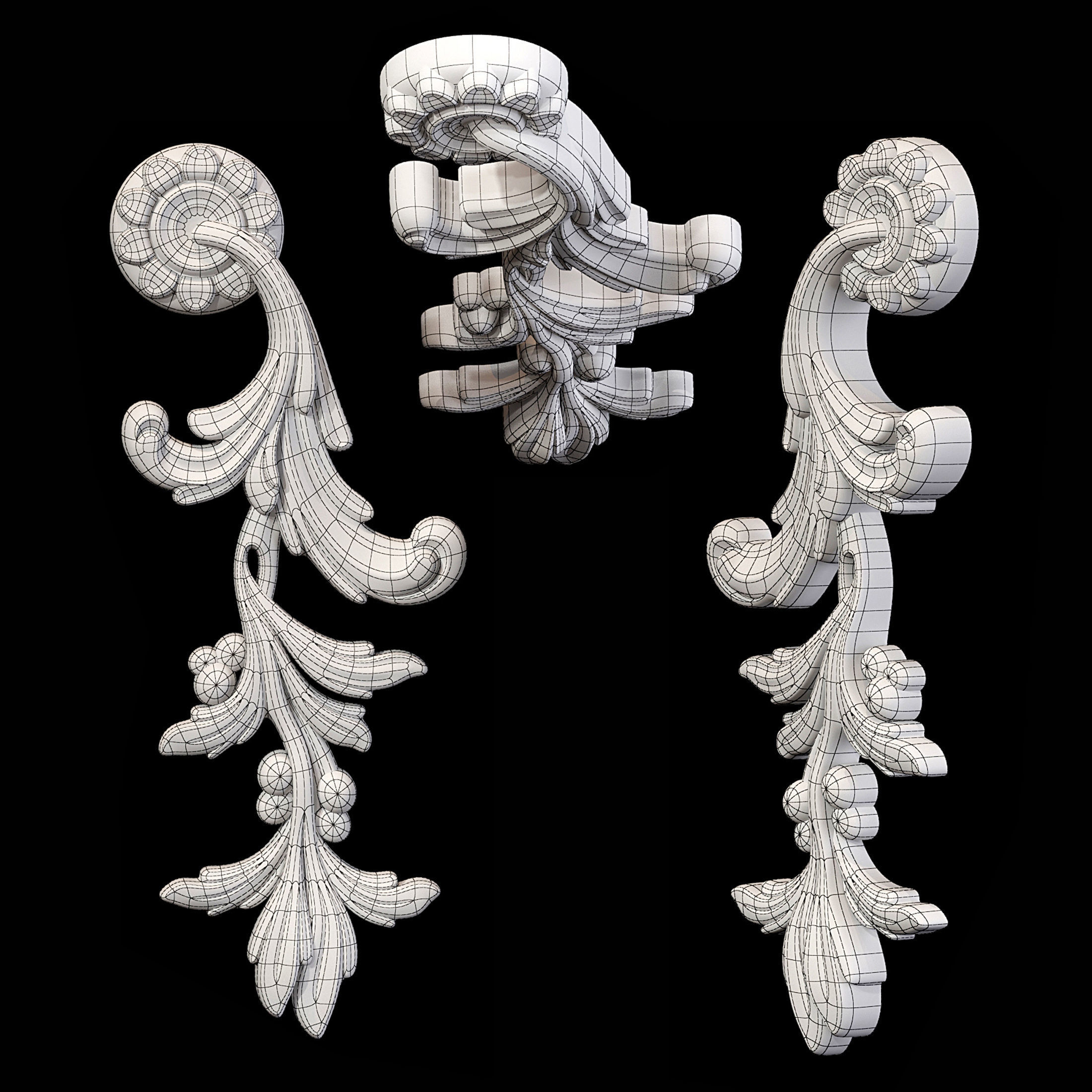 Classic carved 047 3D model_5