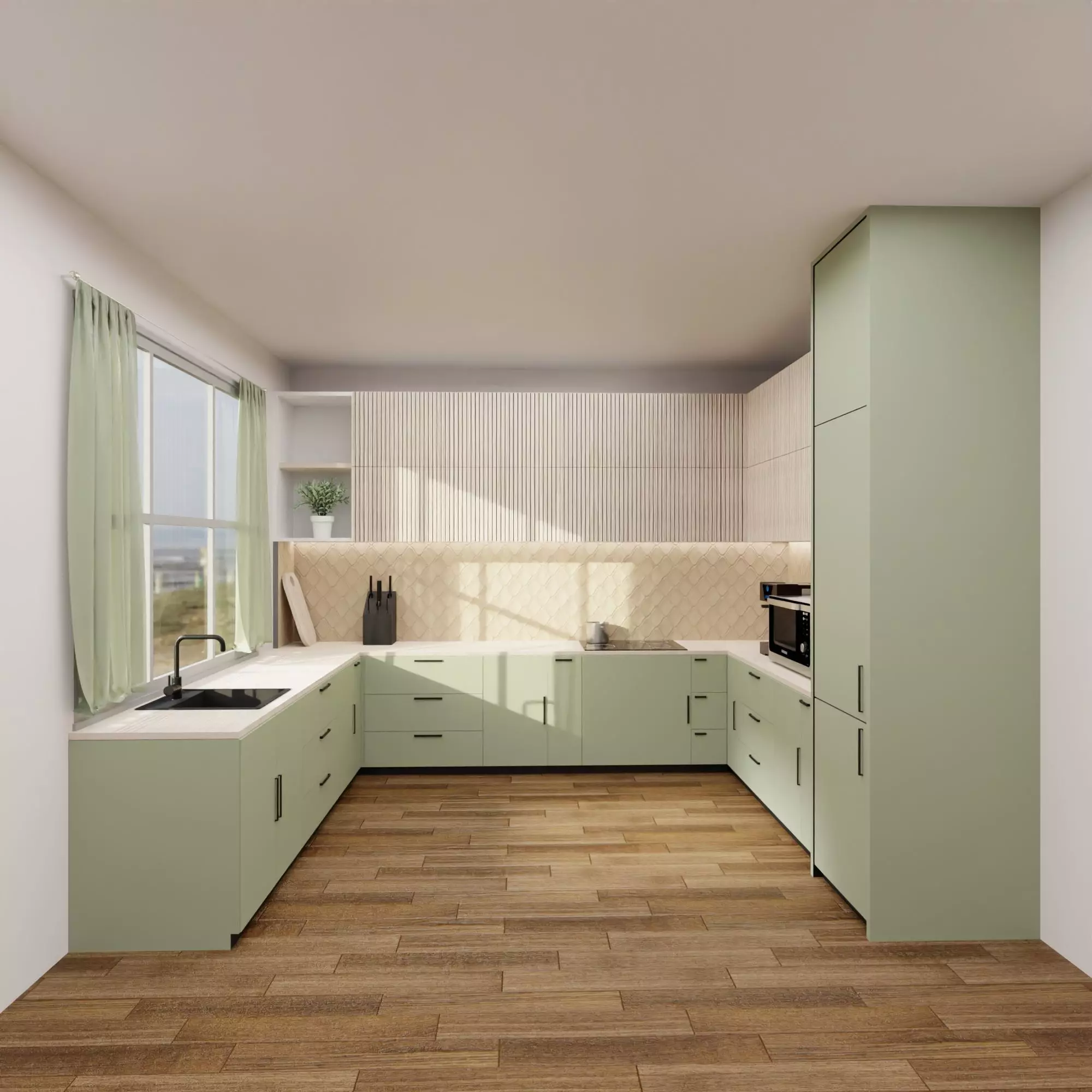 Green Kitchen 3D model_0