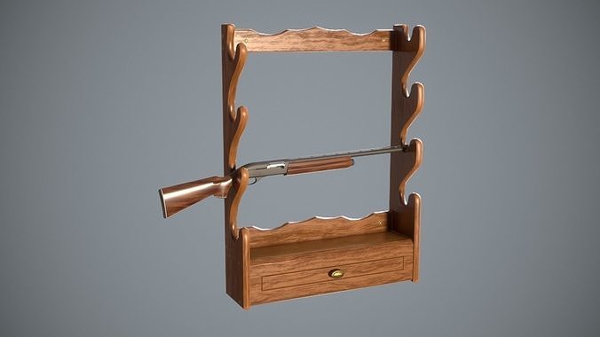 3D model Wooden Gun Rack Game-ready VR / AR / low-poly | CGTrader