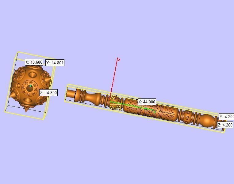 Mace bludgeon suvenir with gems 3D print model_10