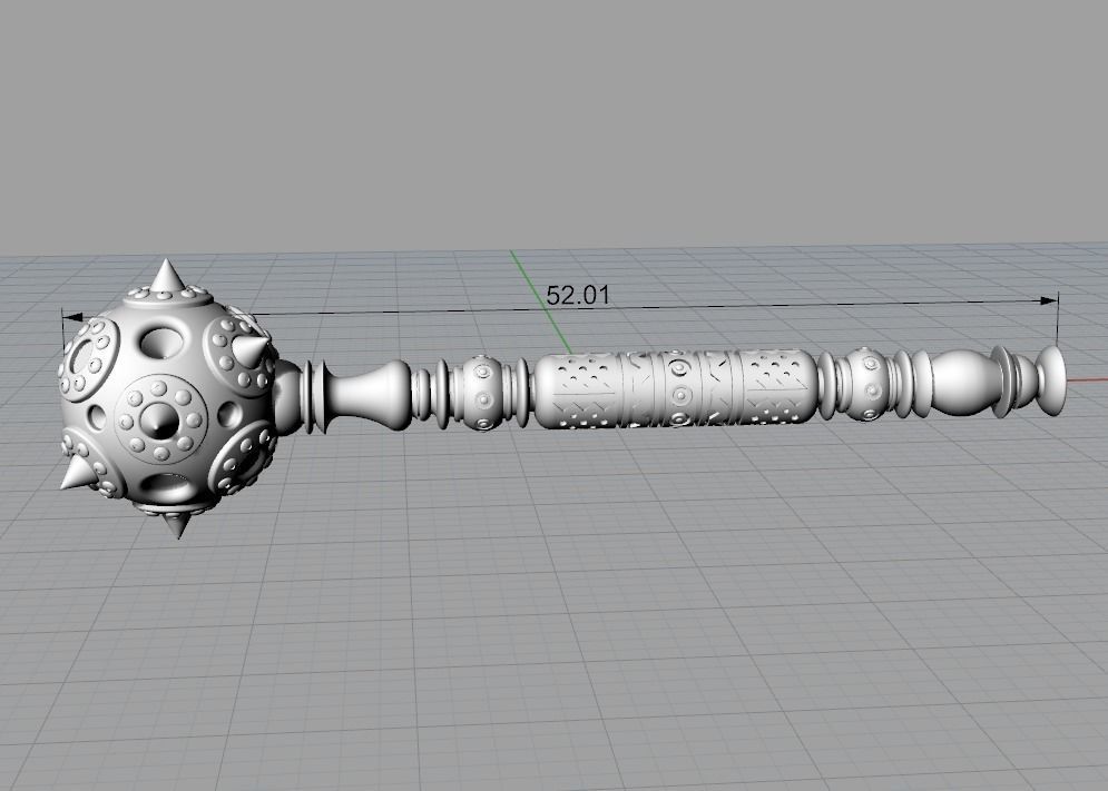 Mace bludgeon suvenir with gems 3D print model_11