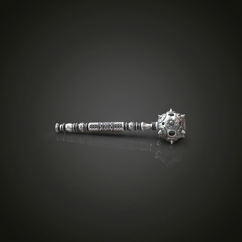 Mace bludgeon suvenir with gems 3D print model_13