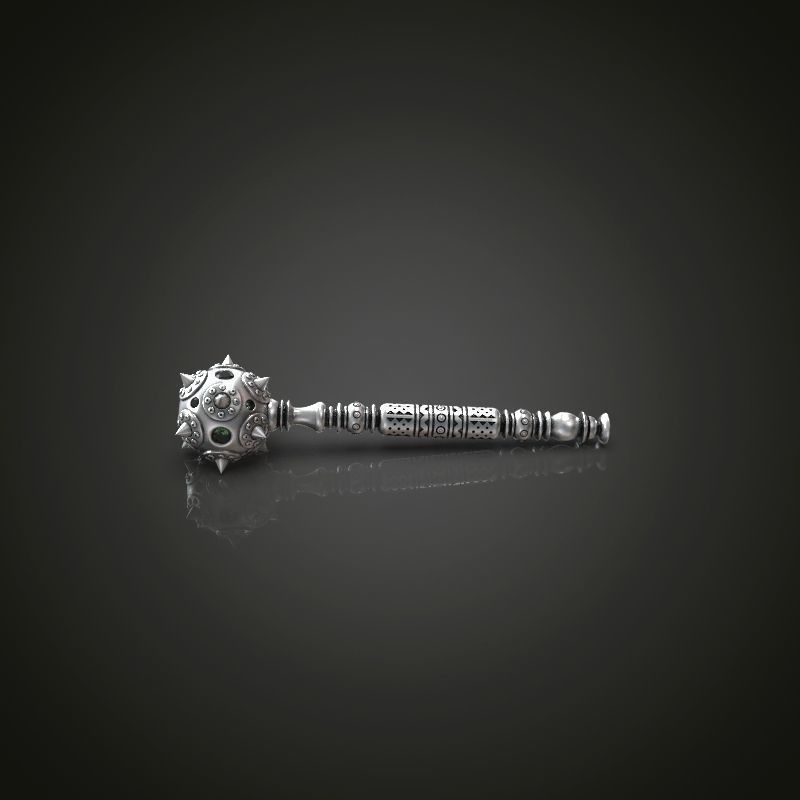 Mace bludgeon suvenir with gems 3D print model_12