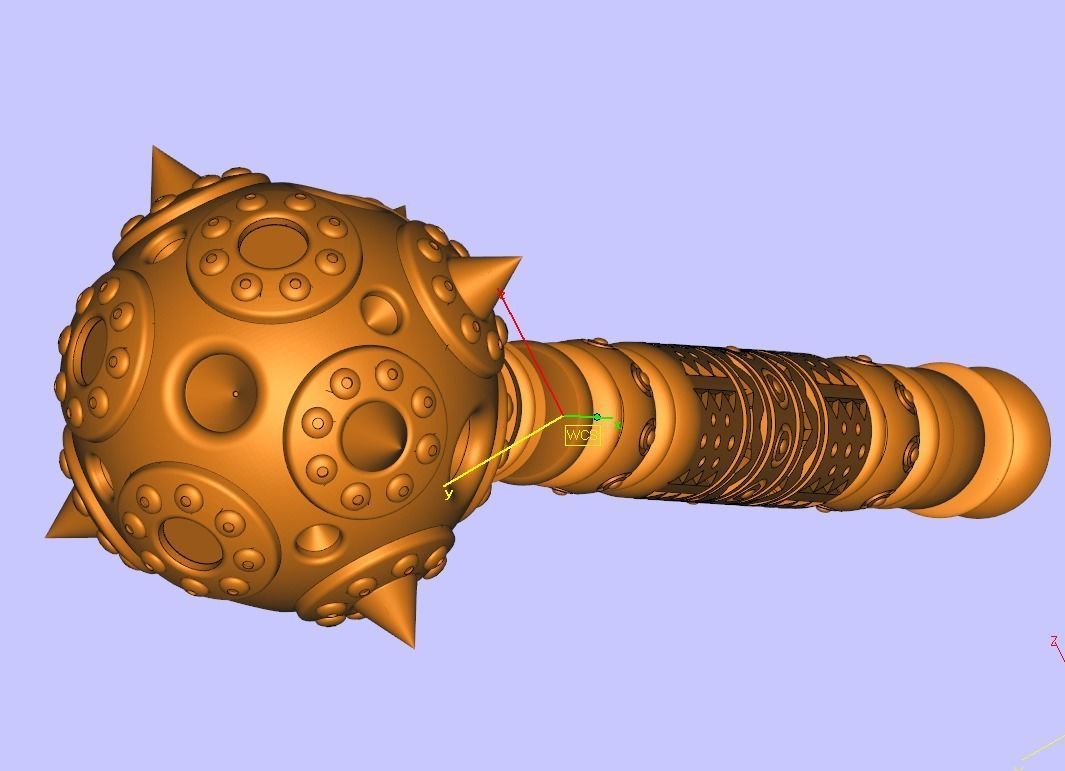 Mace bludgeon suvenir with gems 3D print model_5